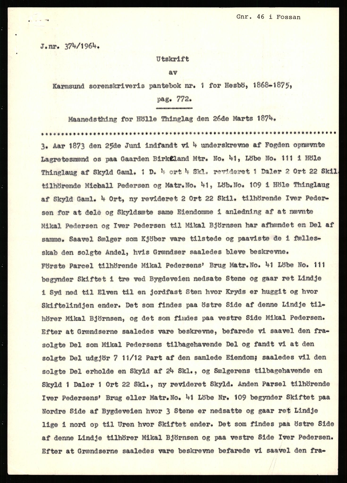 Statsarkivet i Stavanger, AV/SAST-A-101971/03/Y/Yj/L0007: Avskrifter sortert etter gårdsnavn: Berekvam - Birkeland, 1750-1930, s. 622