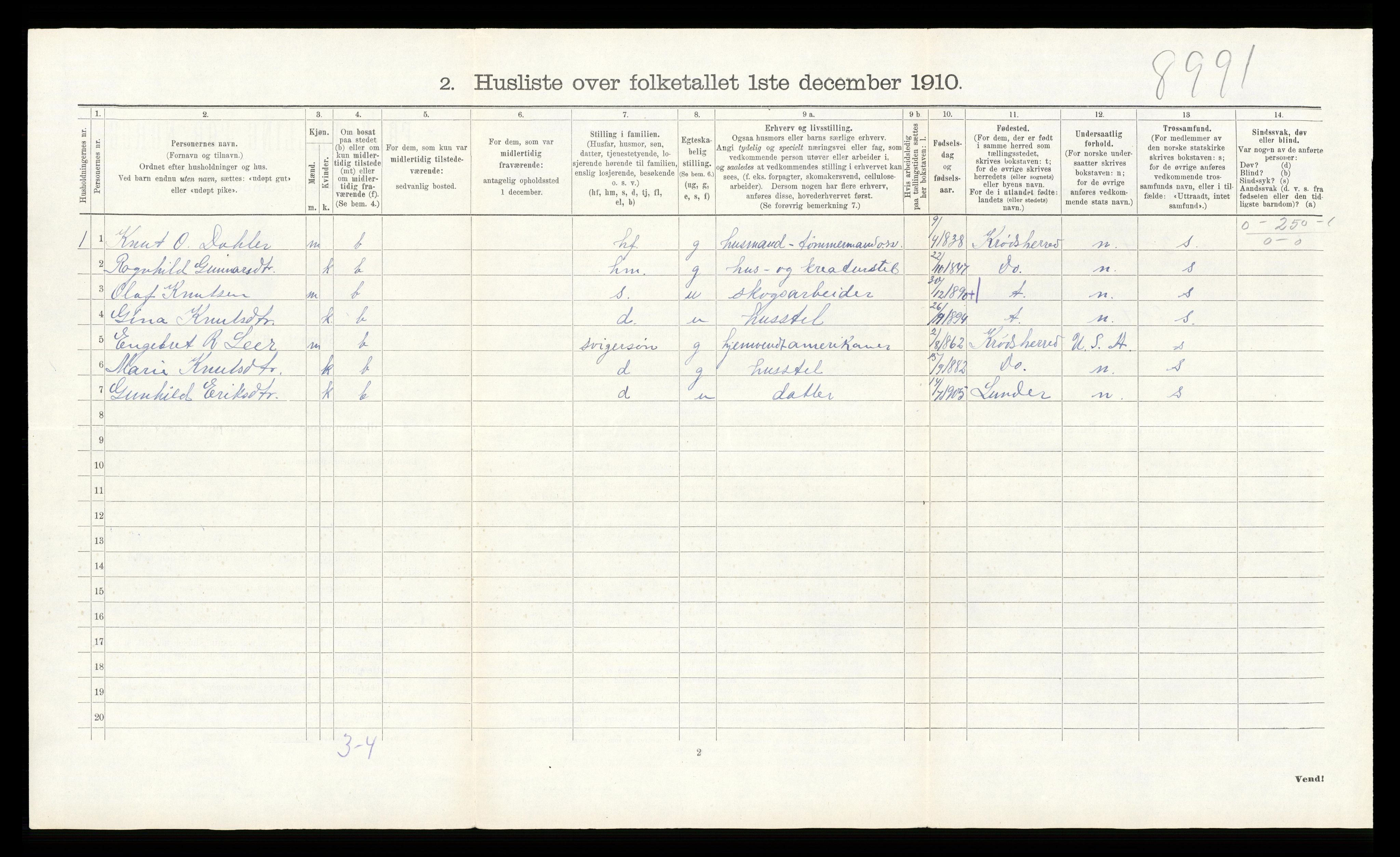 RA, Folketelling 1910 for 0615 Flå herred, 1910, s. 199