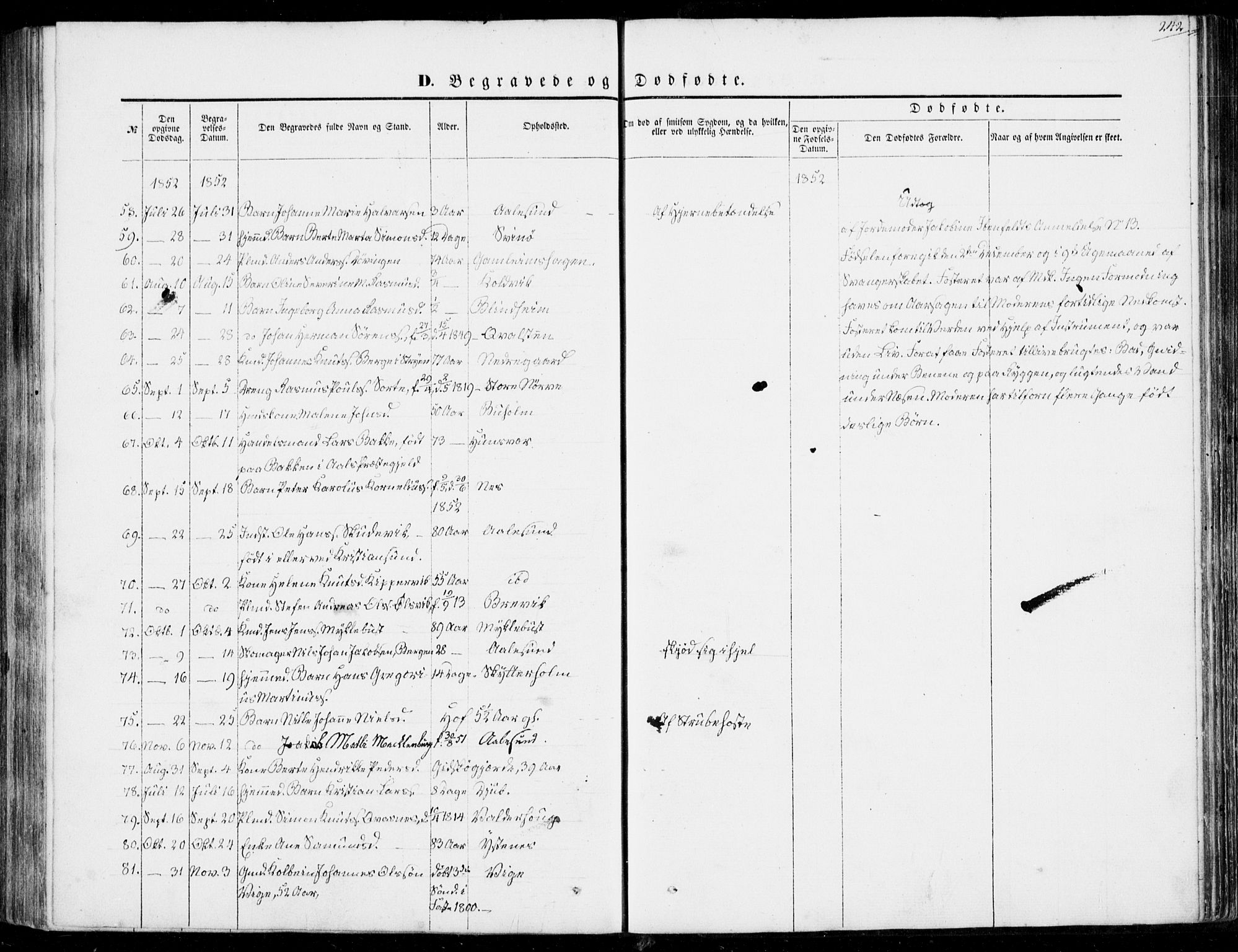 Ministerialprotokoller, klokkerbøker og fødselsregistre - Møre og Romsdal, AV/SAT-A-1454/528/L0397: Ministerialbok nr. 528A08, 1848-1858, s. 242