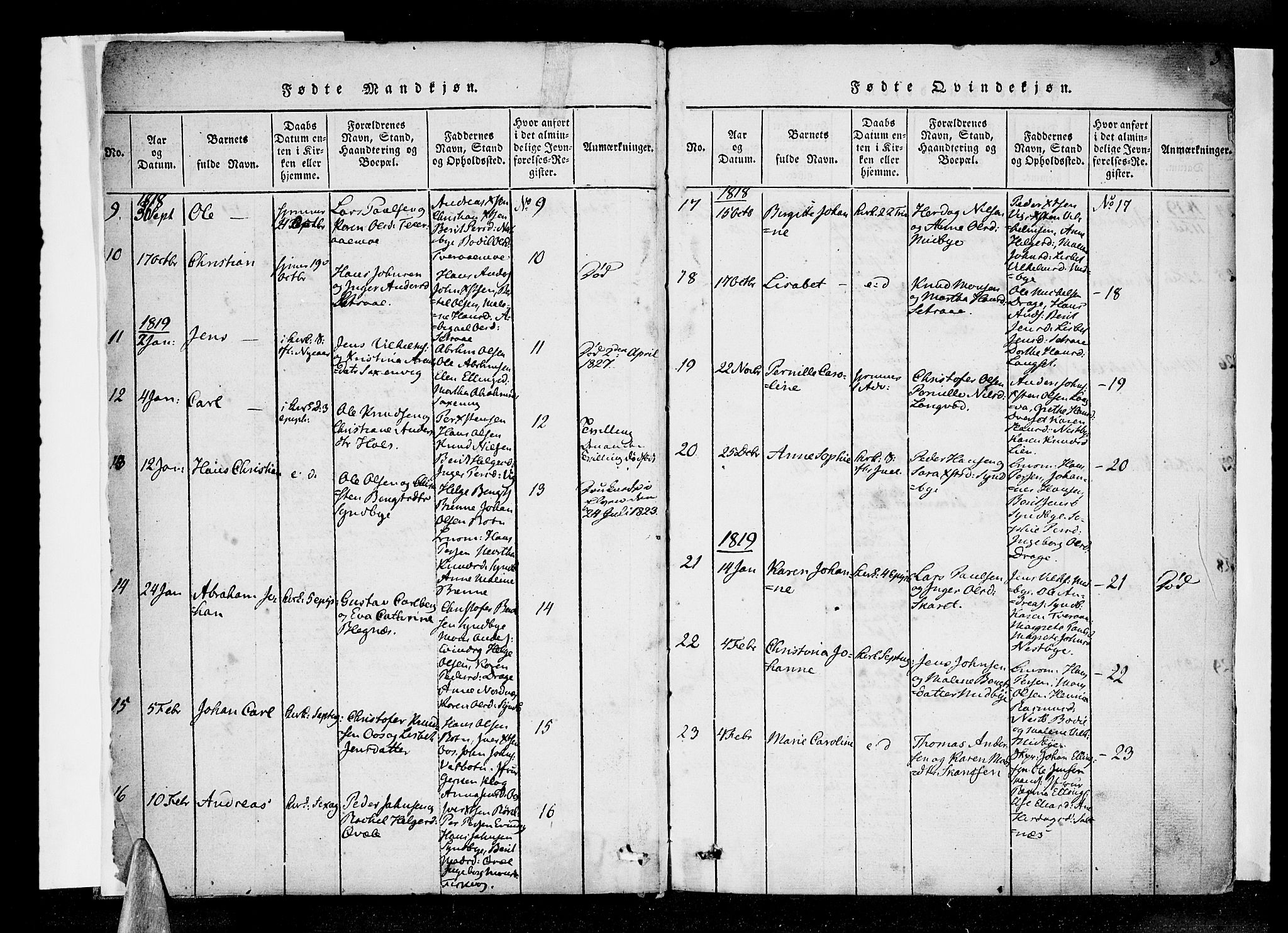 Ministerialprotokoller, klokkerbøker og fødselsregistre - Nordland, SAT/A-1459/847/L0665: Ministerialbok nr. 847A05, 1818-1841, s. 2-3