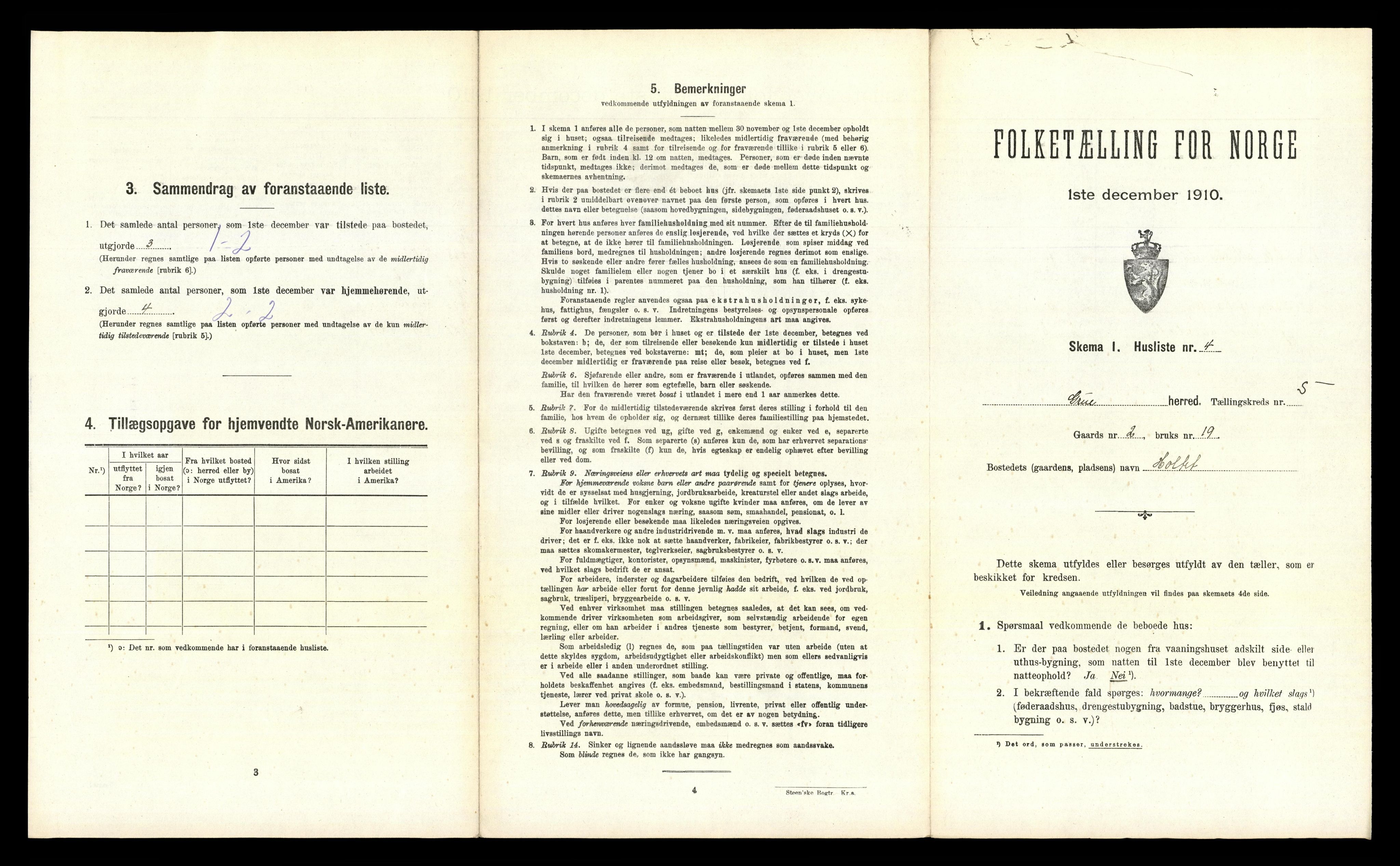 RA, Folketelling 1910 for 0423 Grue herred, 1910, s. 943