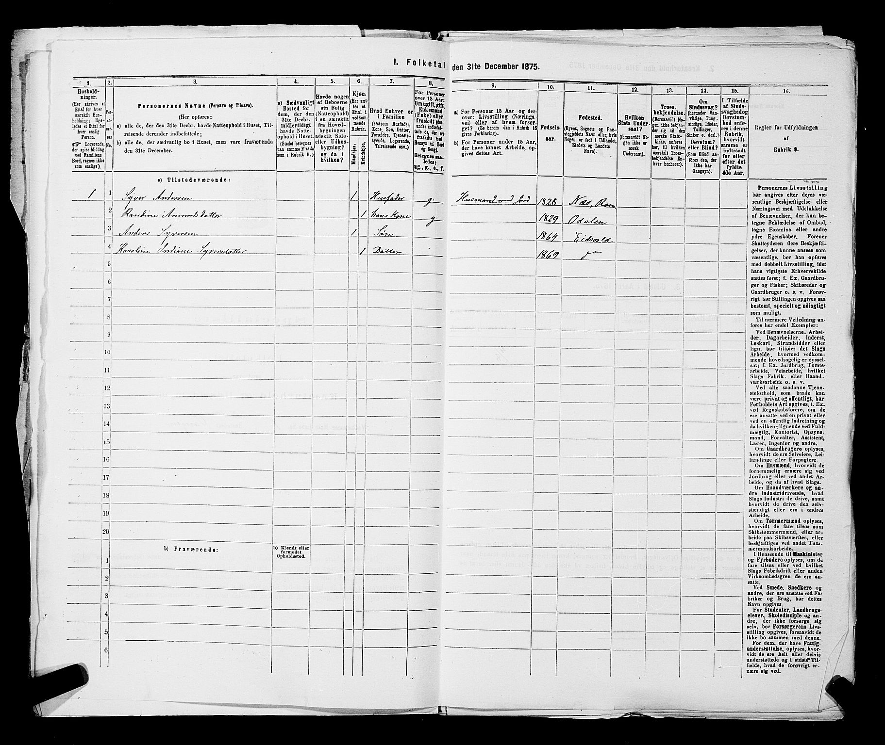 RA, Folketelling 1875 for 0237P Eidsvoll prestegjeld, 1875, s. 69