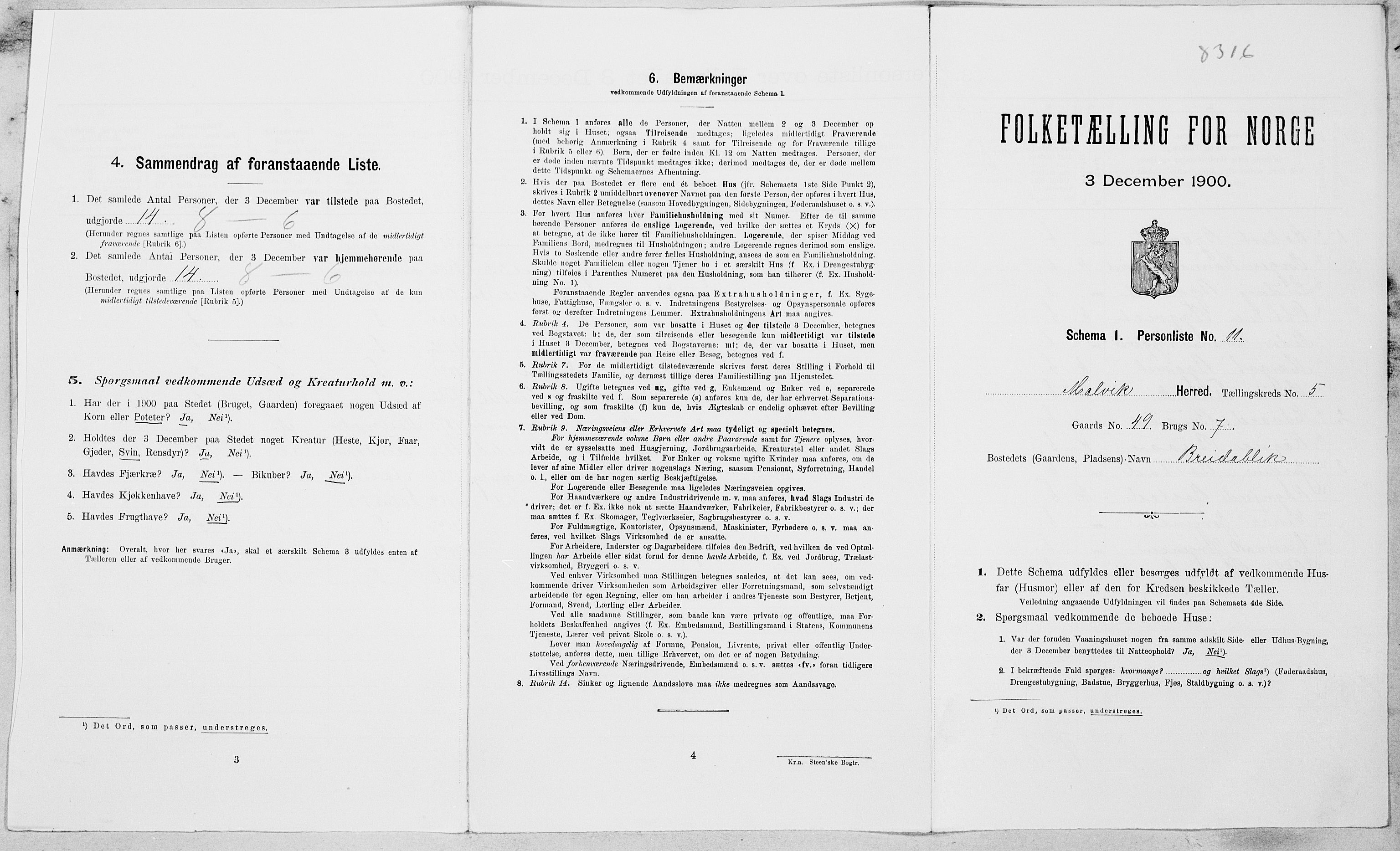 , Folketelling 1900 for 1663 Malvik herred, 1900, s. 401