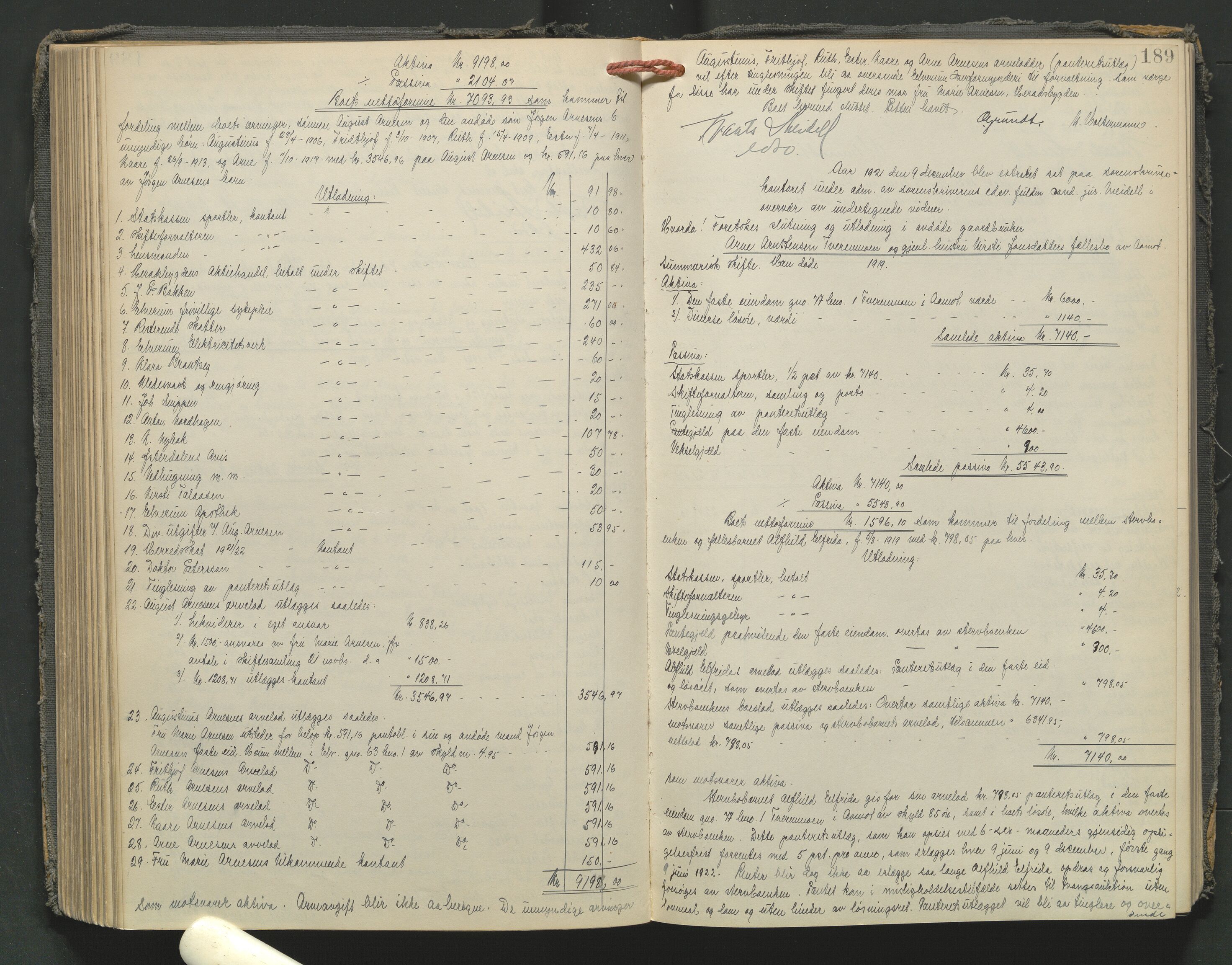 Sør-Østerdal sorenskriveri, AV/SAH-TING-018/J/Jc/L0006: Skifteutlodningsprotokoller, 1915-1929, s. 188b-189a