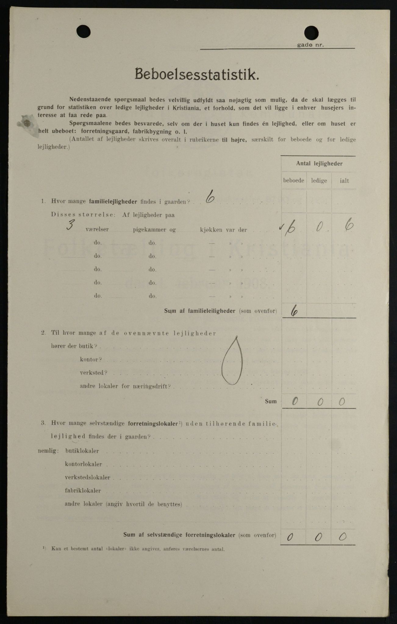 OBA, Kommunal folketelling 1.2.1908 for Kristiania kjøpstad, 1908, s. 46630