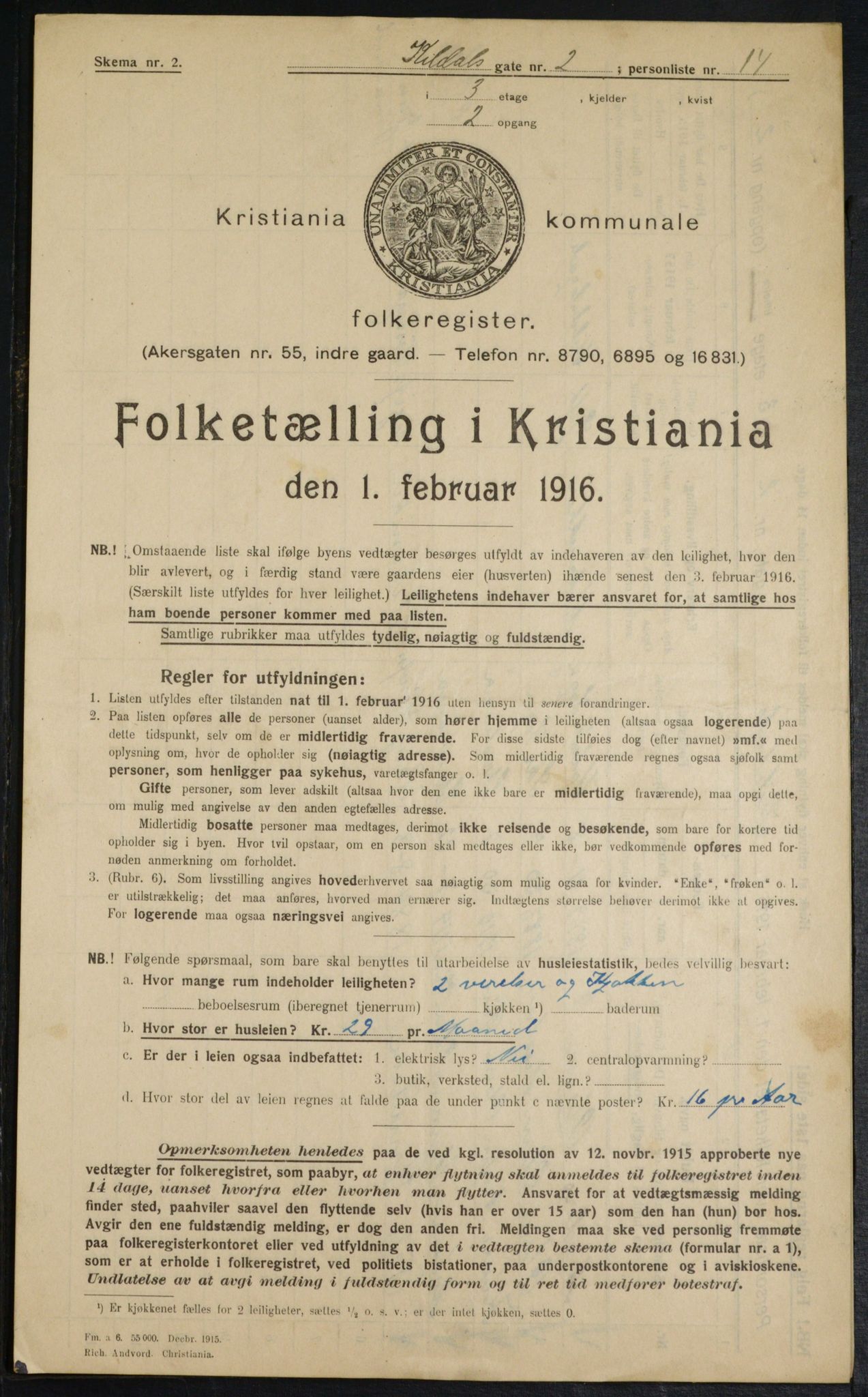 OBA, Kommunal folketelling 1.2.1916 for Kristiania, 1916, s. 50589