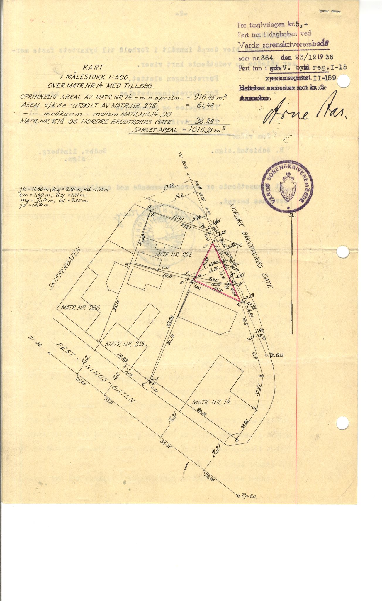 Brodtkorb handel A/S, VAMU/A-0001/Q/Qb/L0002: Skjøter og grunnbrev i Vardø by, 1852-1949, s. 56