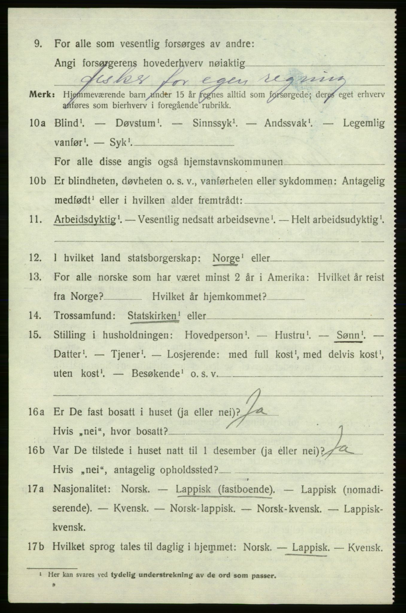 SATØ, Folketelling 1920 for 2017 Kvalsund herred, 1920, s. 2435