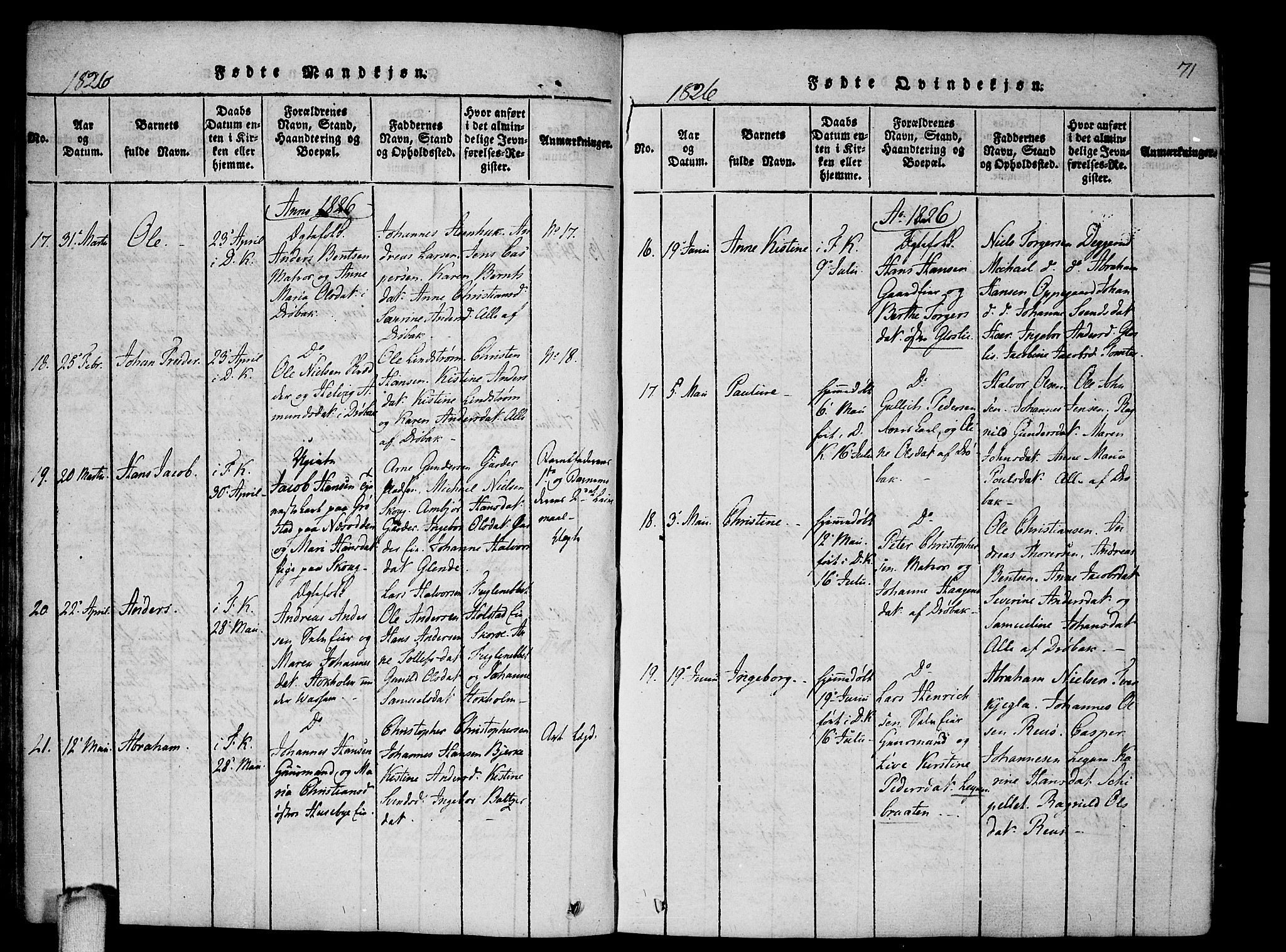 Drøbak prestekontor Kirkebøker, AV/SAO-A-10142a/F/Fa/L0001: Ministerialbok nr. I 1, 1816-1842, s. 71