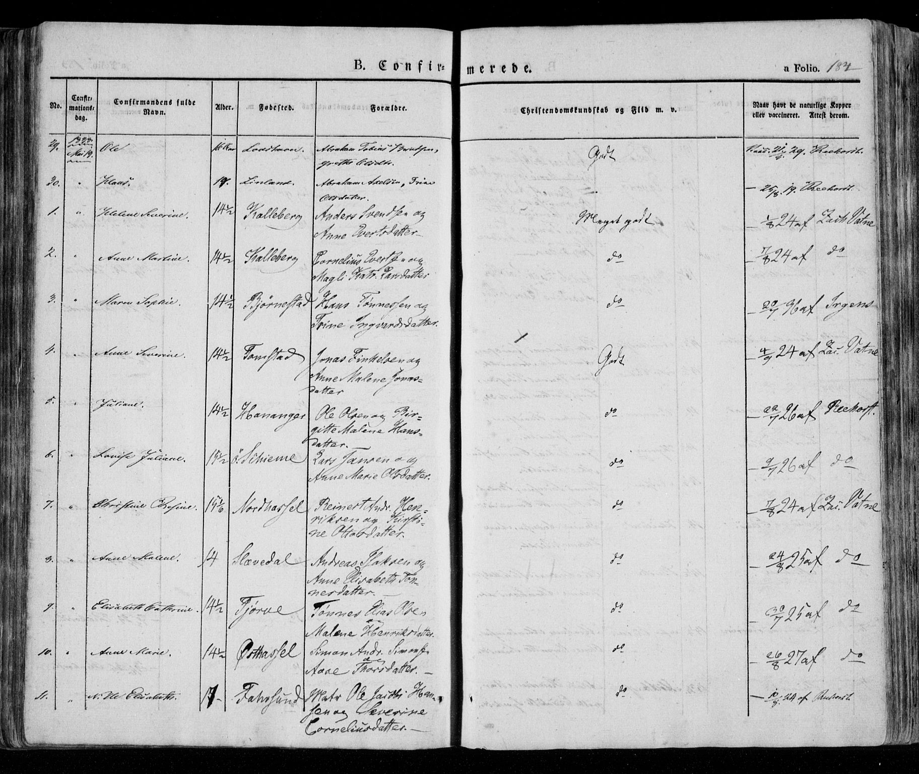 Lista sokneprestkontor, AV/SAK-1111-0027/F/Fa/L0009: Ministerialbok nr. A 9, 1835-1846, s. 184