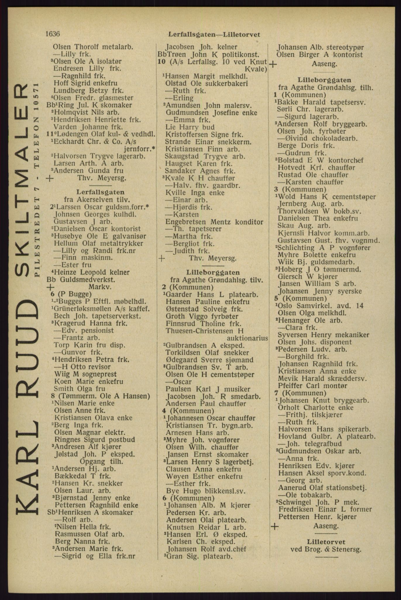 Kristiania/Oslo adressebok, PUBL/-, 1929, s. 1636