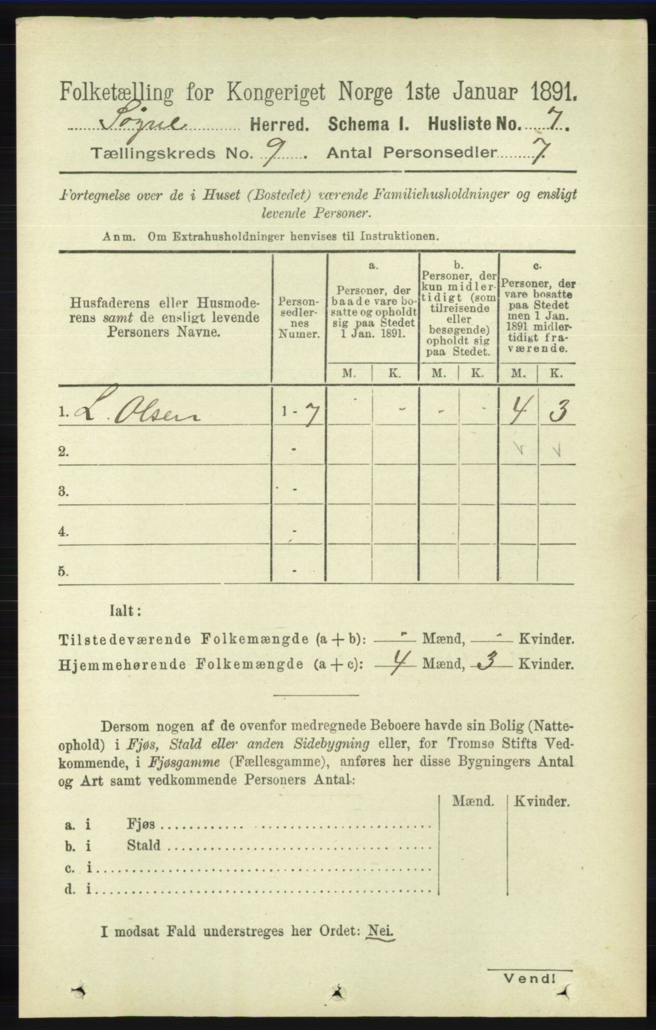 RA, Folketelling 1891 for 1018 Søgne herred, 1891, s. 2499