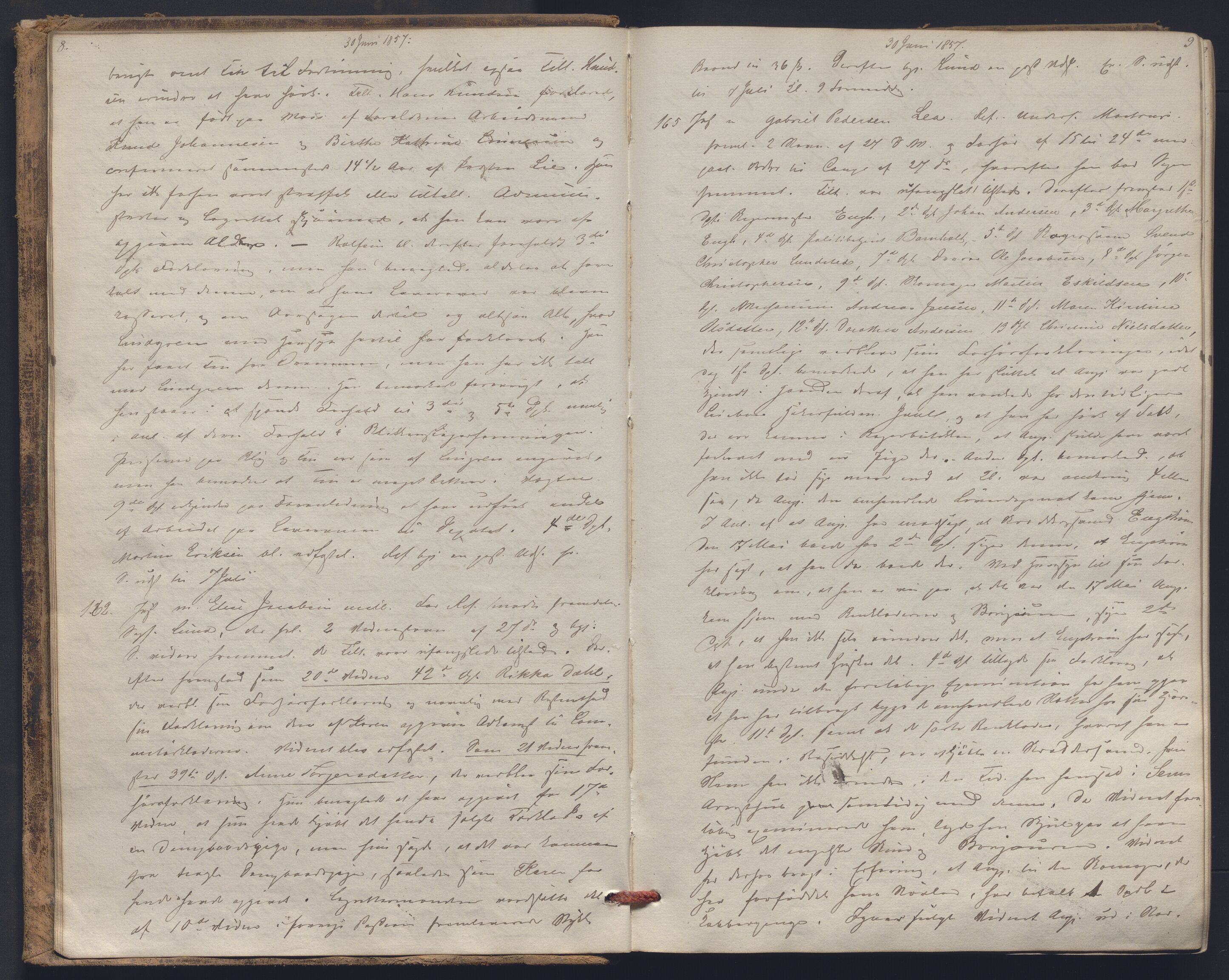 Christiania byfogd, AV/SAO-A-11543/F/Fc/L0018: Ekstrarettsprotokoll, 1857-1860, s. 8-9