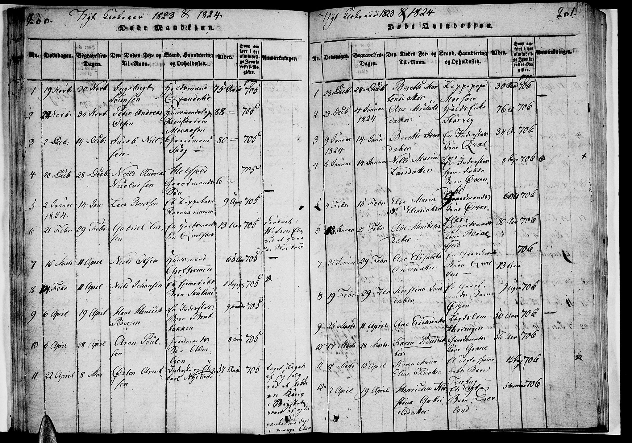 Ministerialprotokoller, klokkerbøker og fødselsregistre - Nordland, AV/SAT-A-1459/820/L0288: Ministerialbok nr. 820A09, 1820-1825, s. 200-201