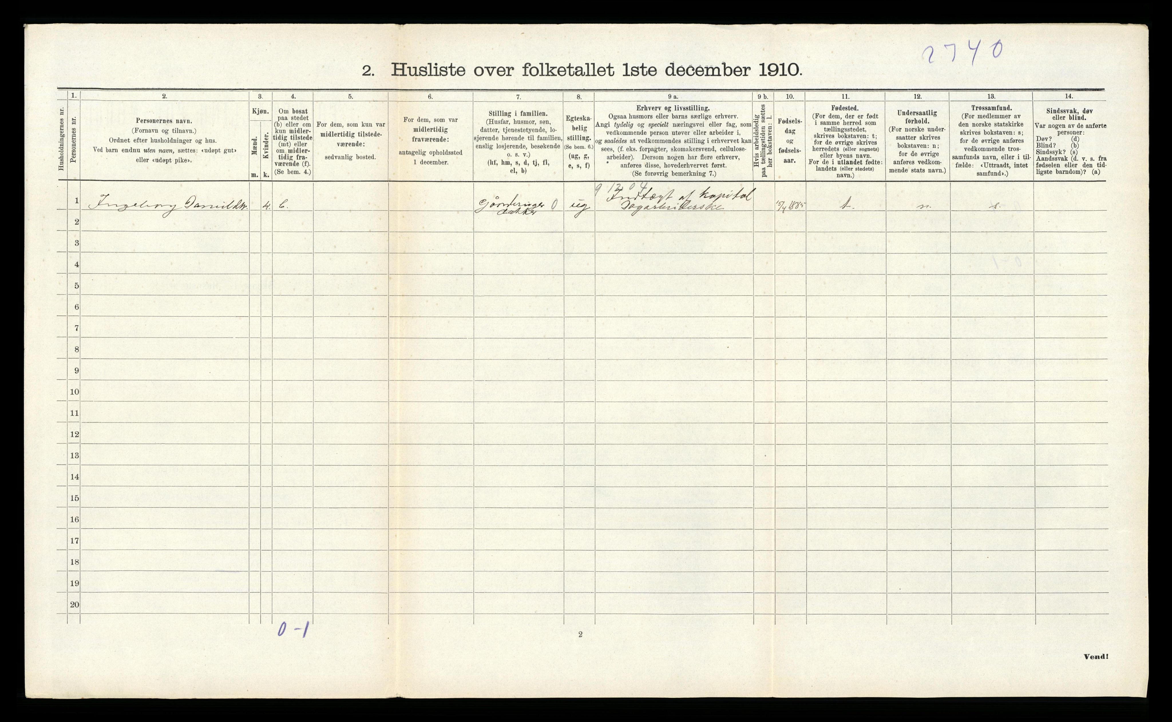 RA, Folketelling 1910 for 1135 Sauda herred, 1910, s. 419