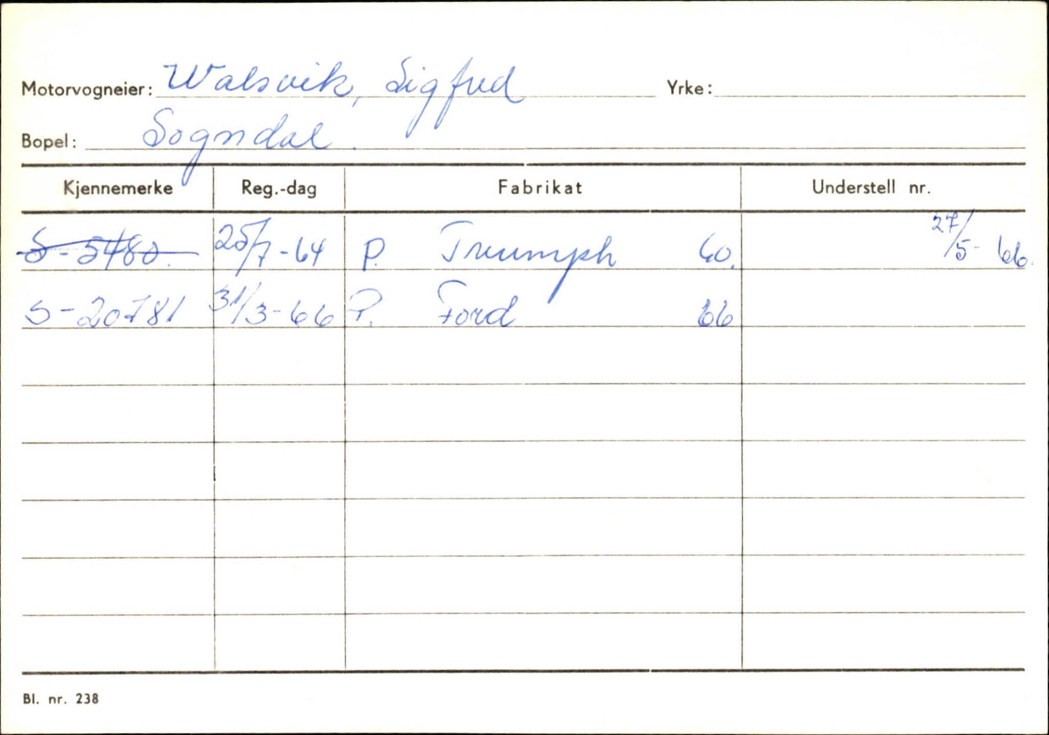 Statens vegvesen, Sogn og Fjordane vegkontor, AV/SAB-A-5301/4/F/L0125: Eigarregister Sogndal V-Å. Aurland A-Å. Fjaler A-N, 1945-1975, s. 123