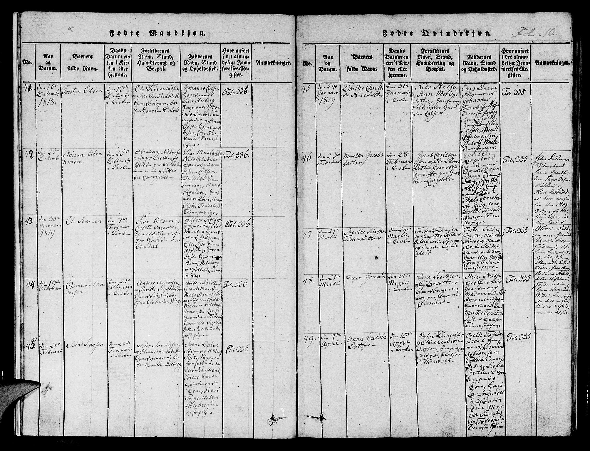 Nedstrand sokneprestkontor, AV/SAST-A-101841/01/IV: Ministerialbok nr. A 6, 1816-1838, s. 10