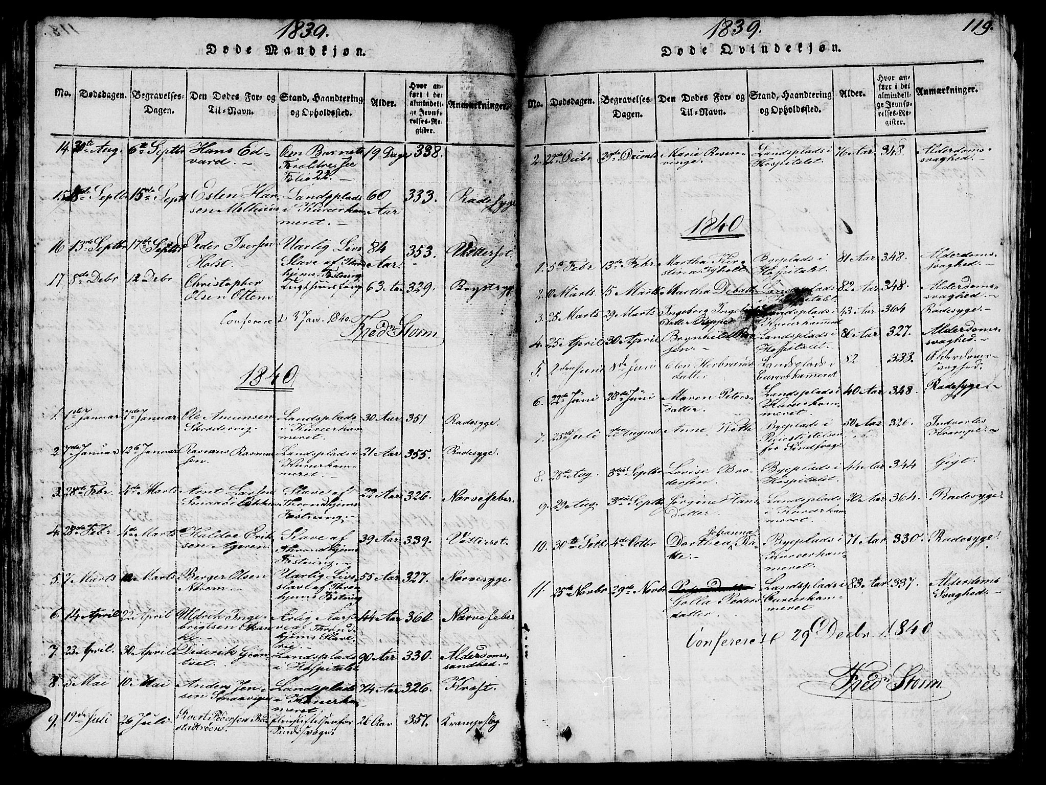 Ministerialprotokoller, klokkerbøker og fødselsregistre - Sør-Trøndelag, AV/SAT-A-1456/623/L0478: Klokkerbok nr. 623C01, 1815-1873, s. 119