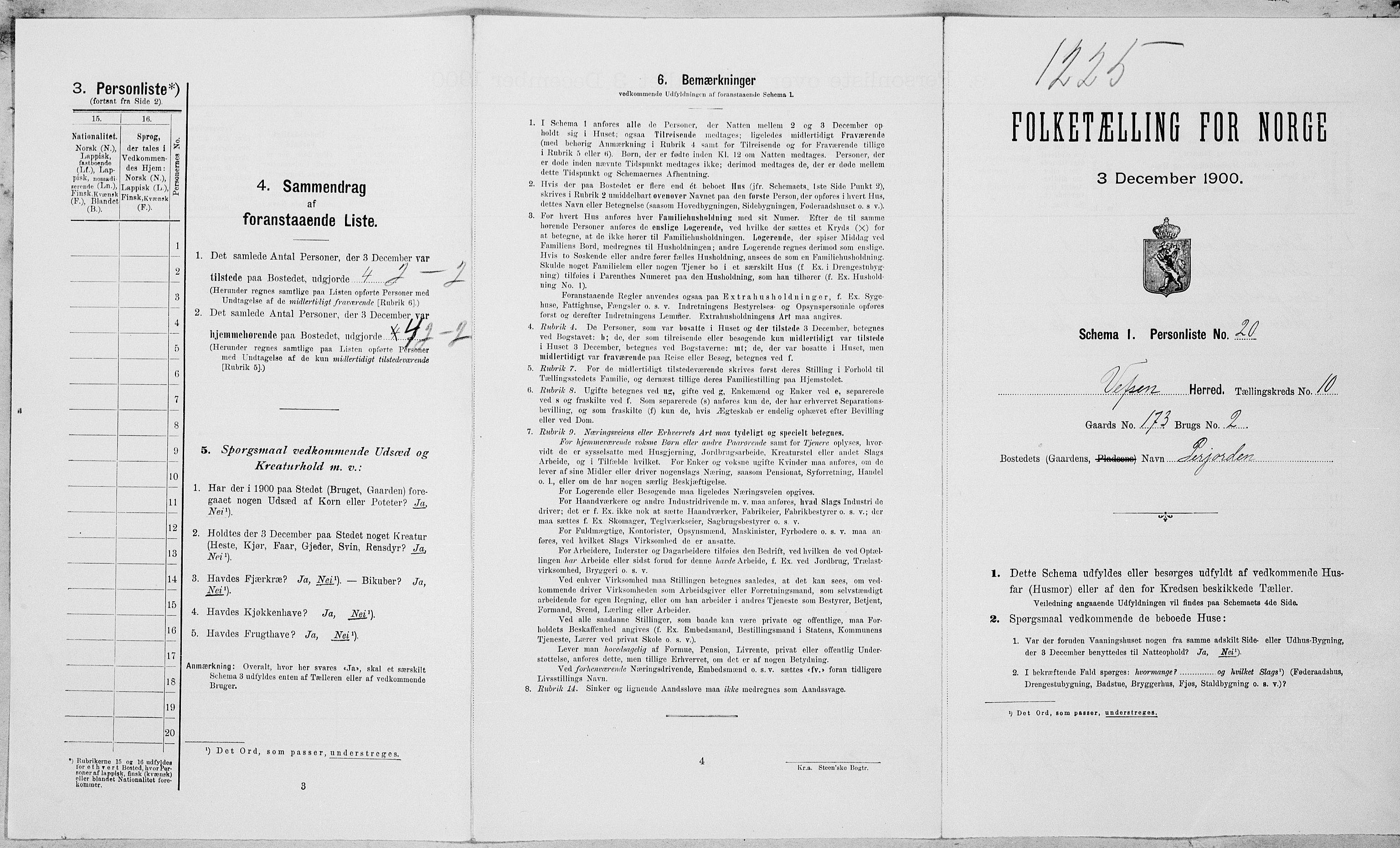 SAT, Folketelling 1900 for 1824 Vefsn herred, 1900, s. 917