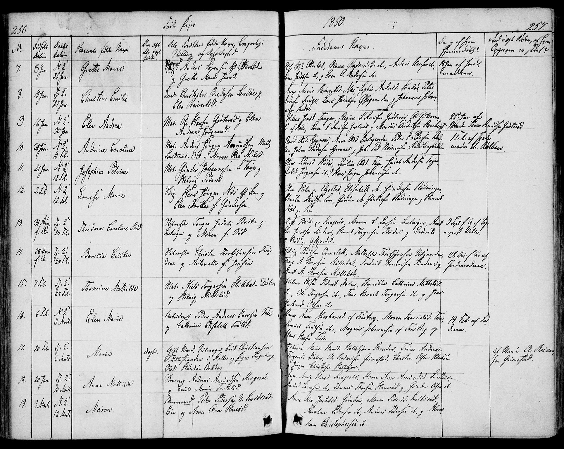 Nøtterøy kirkebøker, AV/SAKO-A-354/F/Fa/L0005: Ministerialbok nr. I 5, 1839-1852, s. 256-257