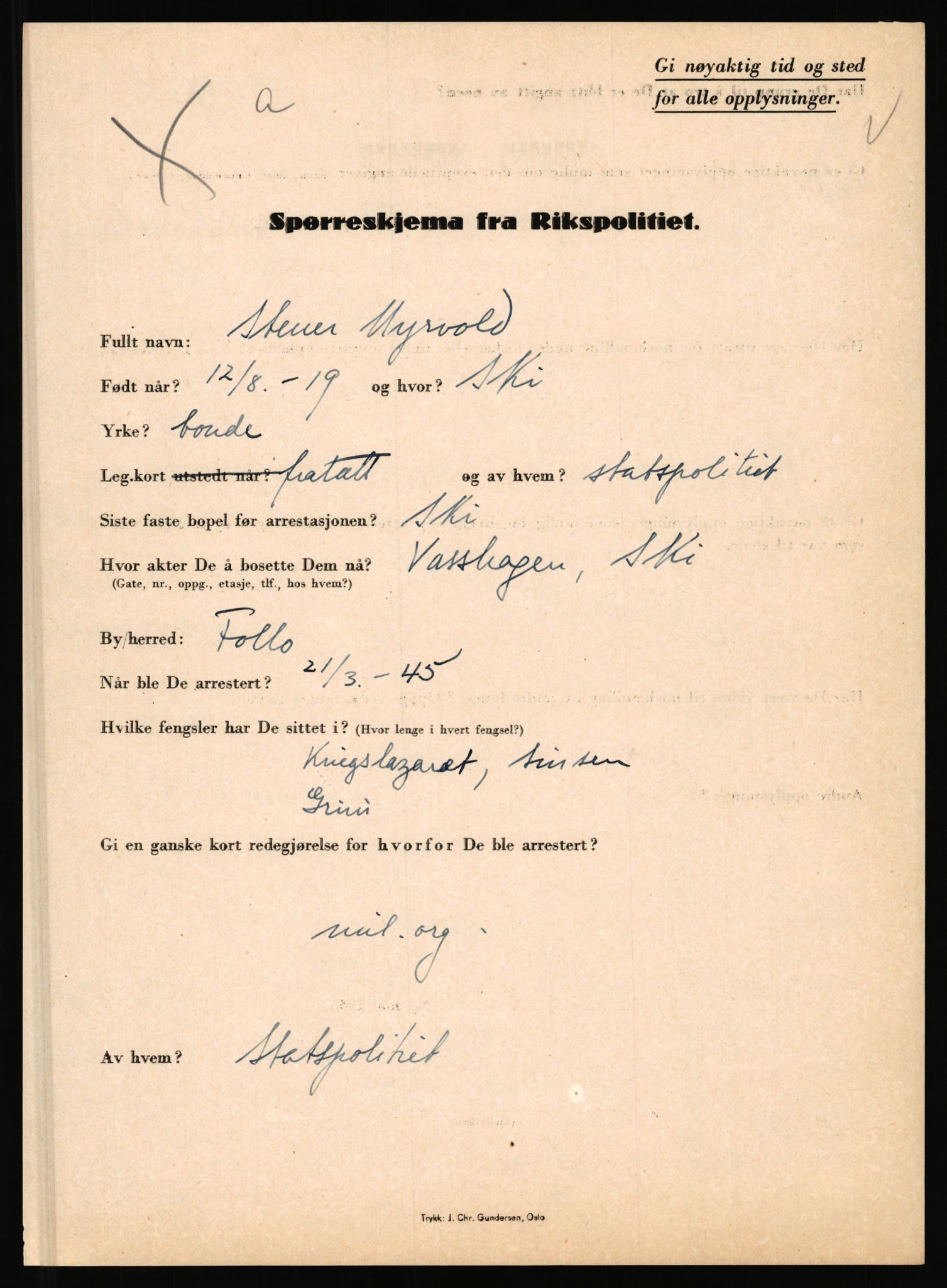 Rikspolitisjefen, AV/RA-S-1560/L/L0012: Mogensen, Øivind - Noraas, Lars, 1940-1945, s. 288