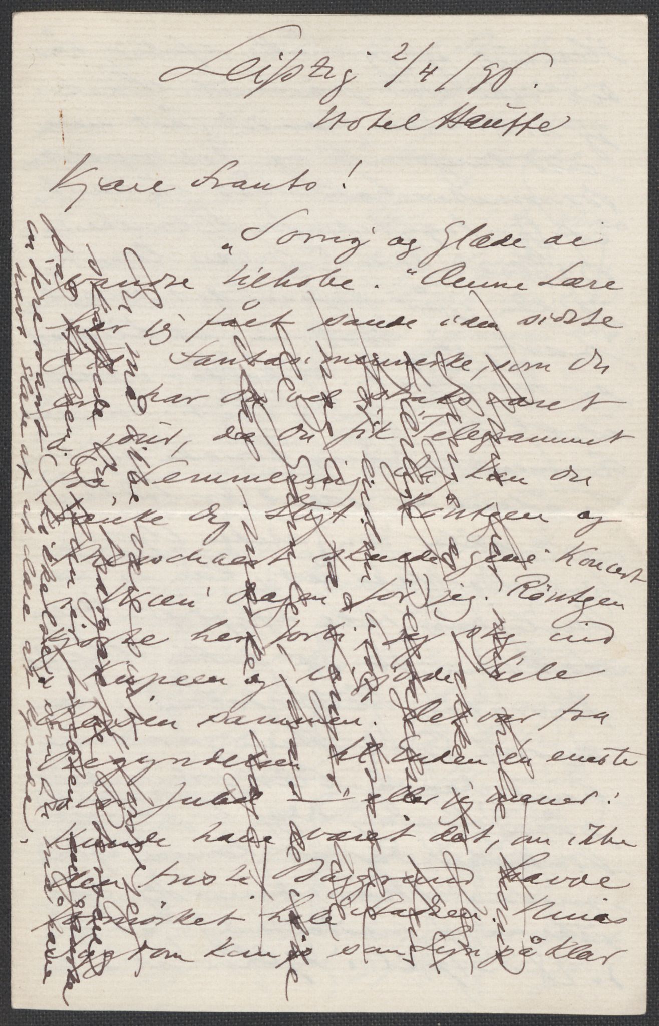 Beyer, Frants, RA/PA-0132/F/L0001: Brev fra Edvard Grieg til Frantz Beyer og "En del optegnelser som kan tjene til kommentar til brevene" av Marie Beyer, 1872-1907, s. 470