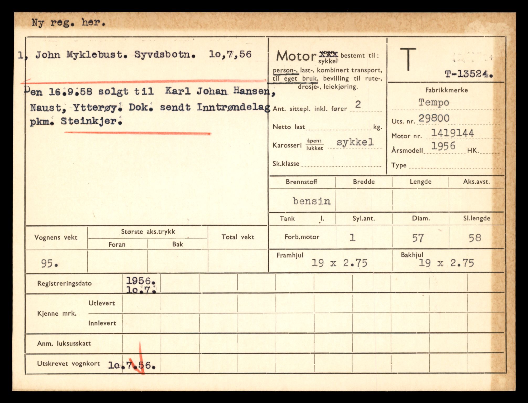 Møre og Romsdal vegkontor - Ålesund trafikkstasjon, AV/SAT-A-4099/F/Fe/L0039: Registreringskort for kjøretøy T 13361 - T 13530, 1927-1998, s. 2857