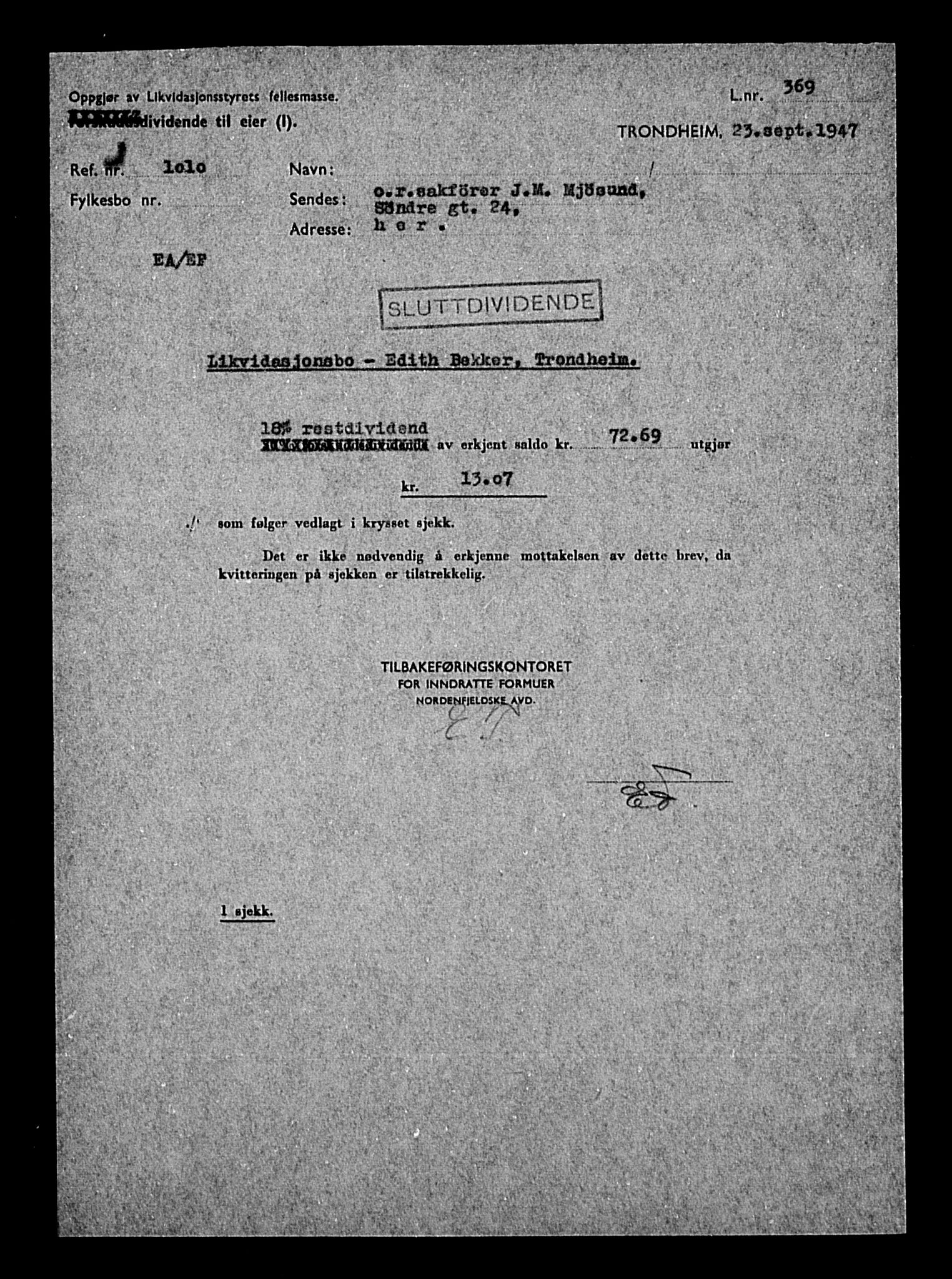 Justisdepartementet, Tilbakeføringskontoret for inndratte formuer, AV/RA-S-1564/H/Hc/Hca/L0892: --, 1945-1947, s. 300