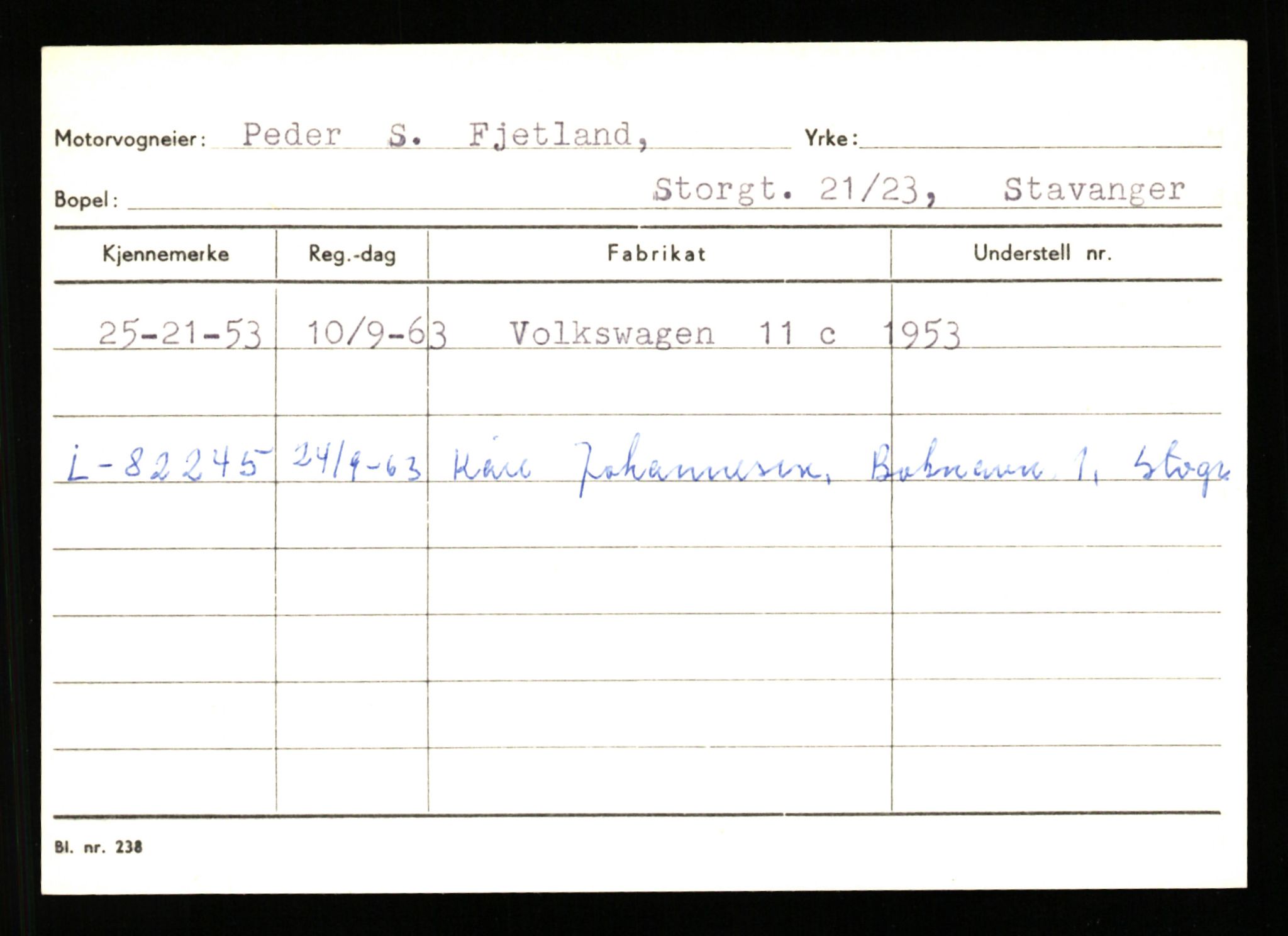 Stavanger trafikkstasjon, SAST/A-101942/0/G/L0011: Registreringsnummer: 240000 - 363477, 1930-1971, s. 461