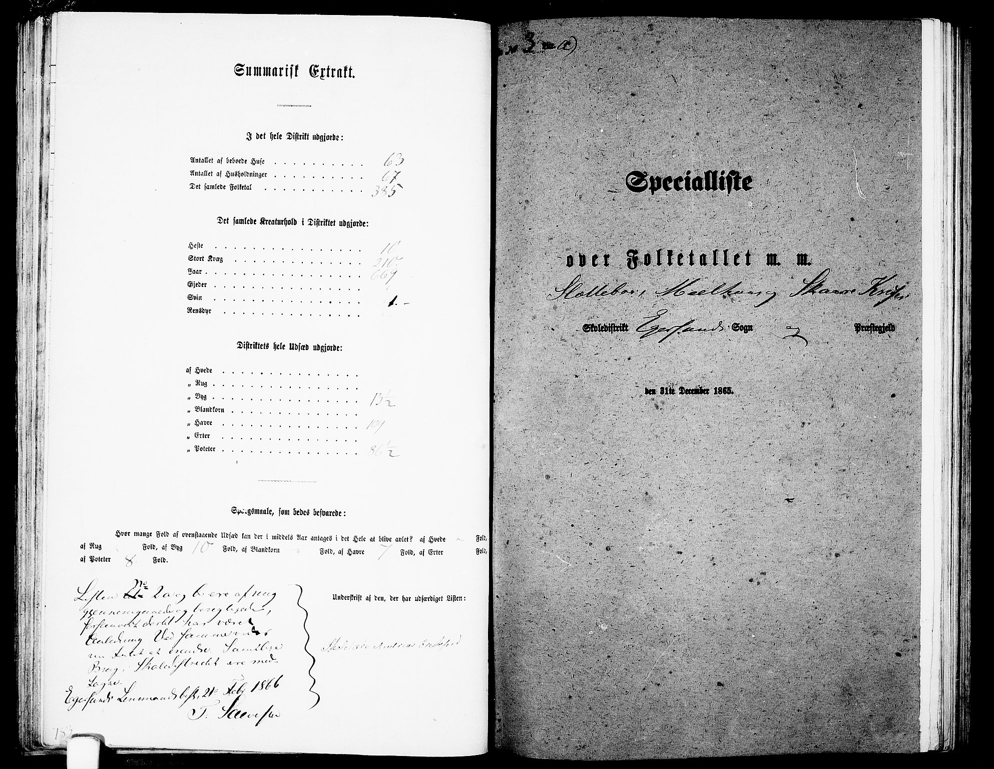 RA, Folketelling 1865 for 1116L Eigersund prestegjeld, Eigersund landsokn og Ogna sokn, 1865, s. 55