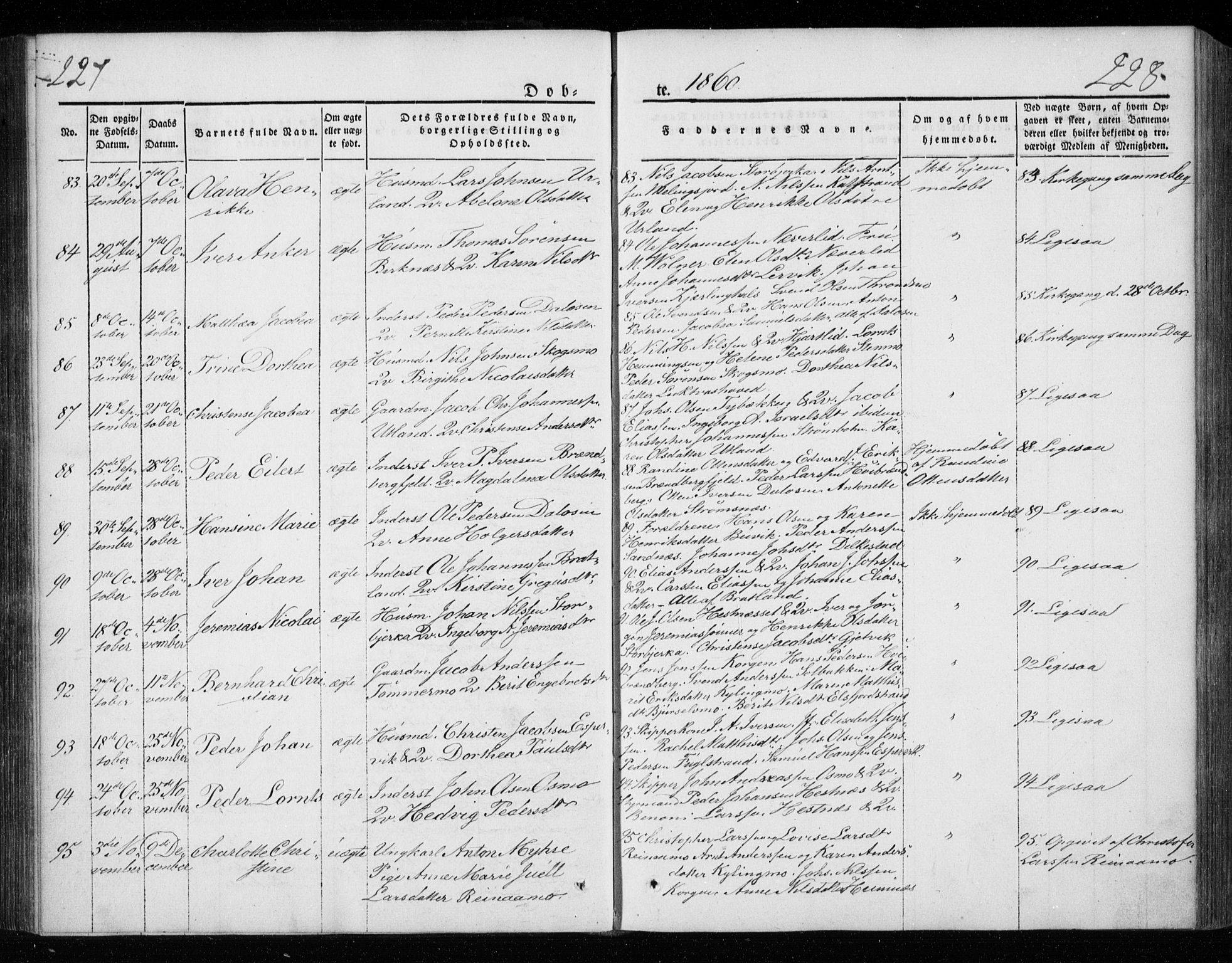 Ministerialprotokoller, klokkerbøker og fødselsregistre - Nordland, AV/SAT-A-1459/825/L0355: Ministerialbok nr. 825A09, 1842-1863, s. 227-228