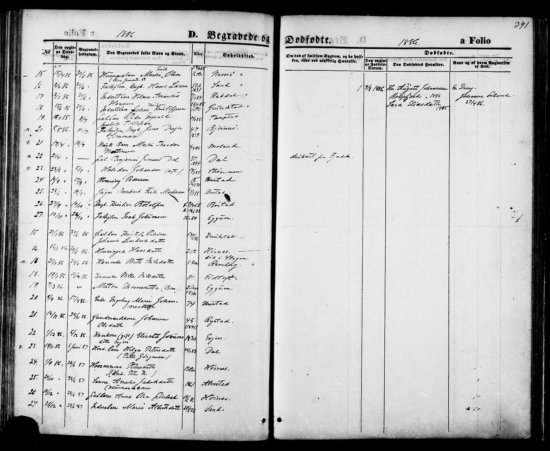 Ministerialprotokoller, klokkerbøker og fødselsregistre - Nordland, AV/SAT-A-1459/880/L1132: Ministerialbok nr. 880A06, 1869-1887, s. 391
