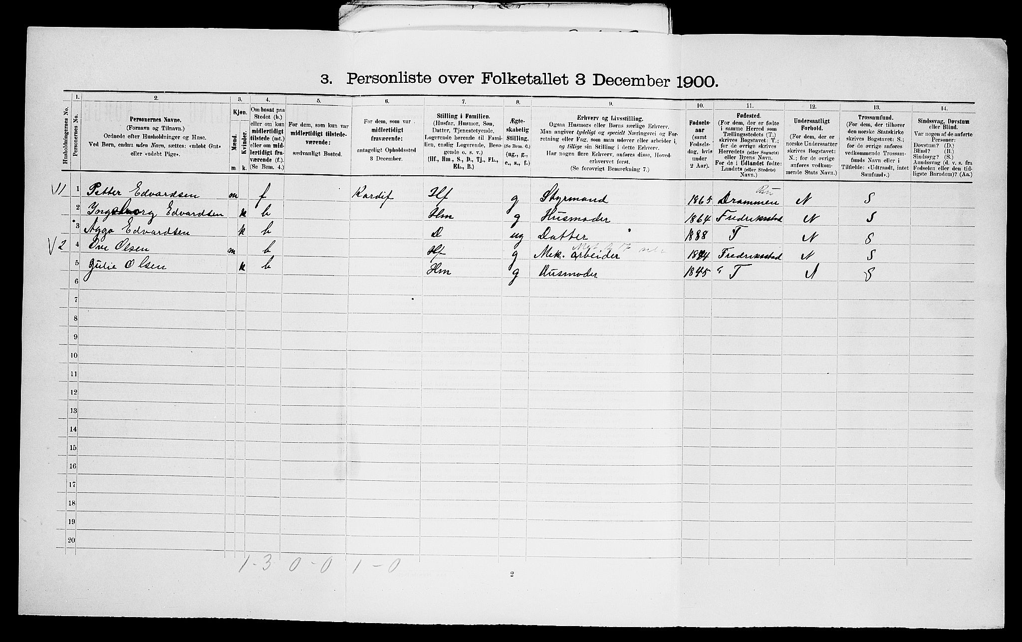SAO, Folketelling 1900 for 0132 Glemmen herred, 1900, s. 69