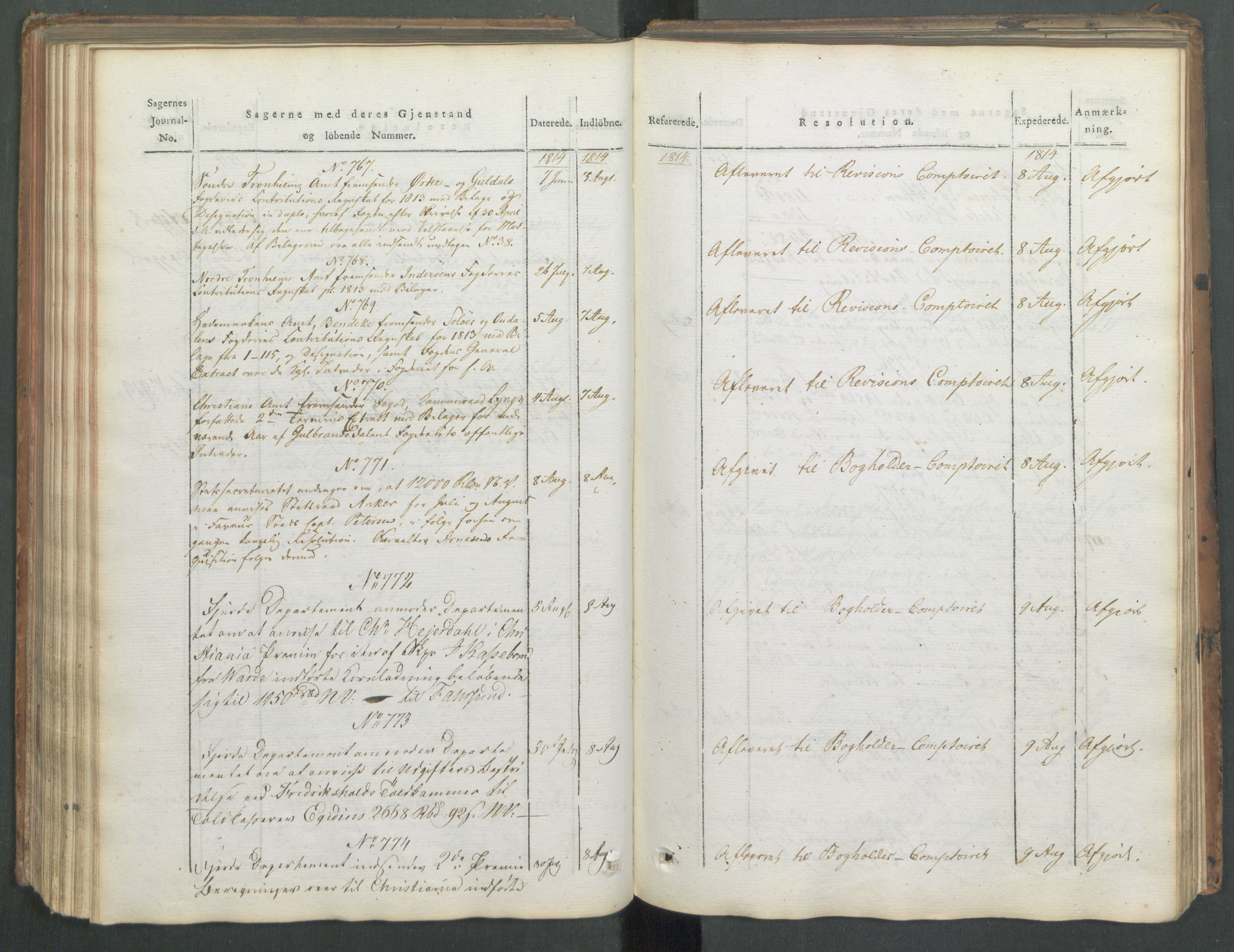 Departementene i 1814, AV/RA-S-3899/Fa/L0008: 1. byrå - Journal B, 1814, s. 157