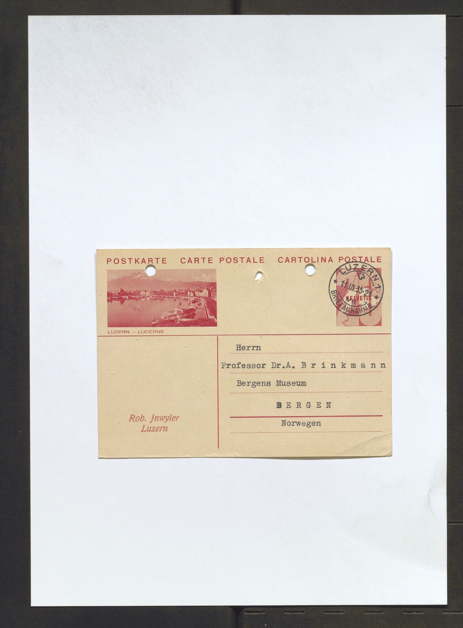 Bergens Museum, AV/SAB-A-17301/13/D/L0002: Korrespondanse , 1928-1940, s. 588