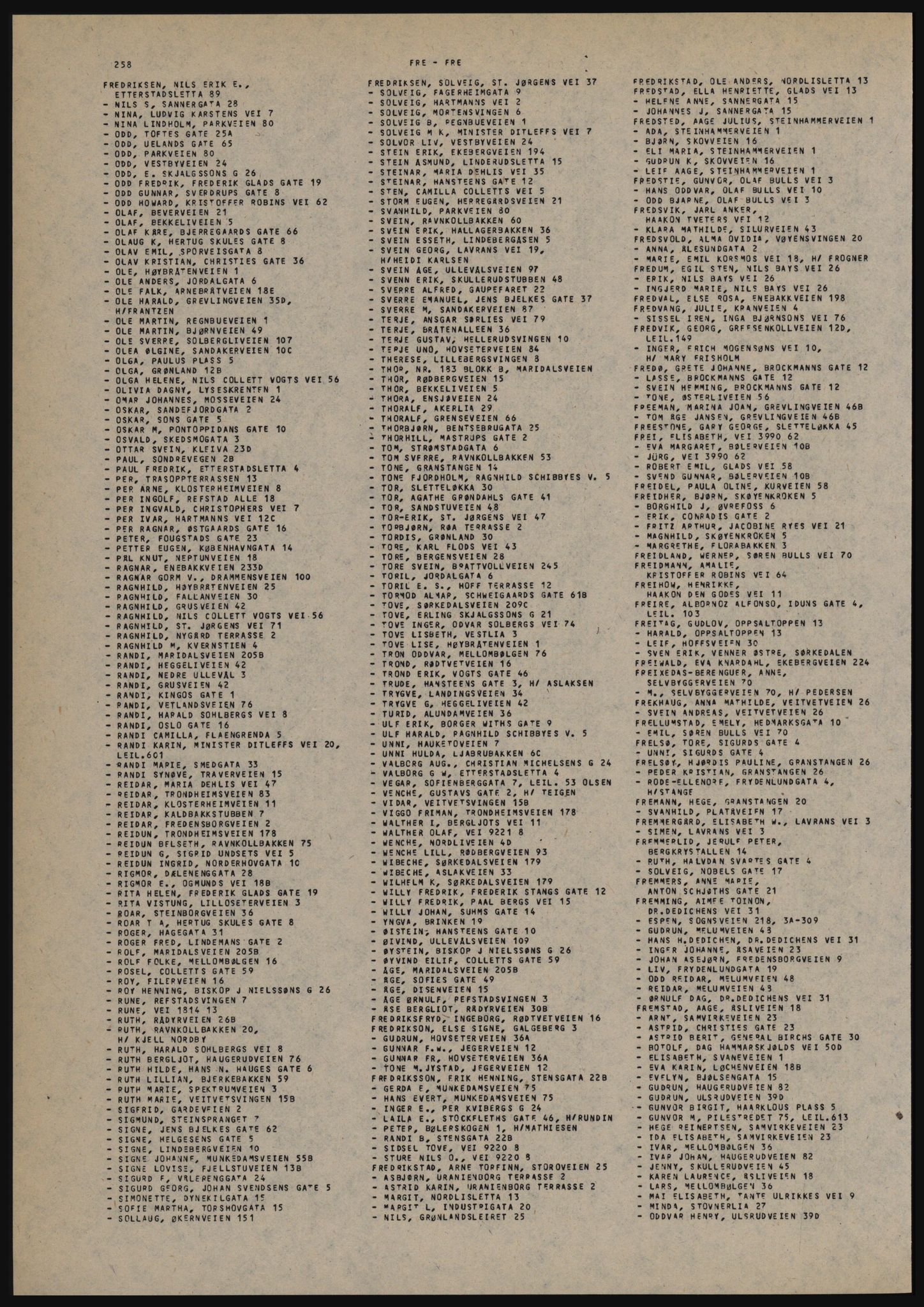 Kristiania/Oslo adressebok, PUBL/-, 1982-1983, s. 258