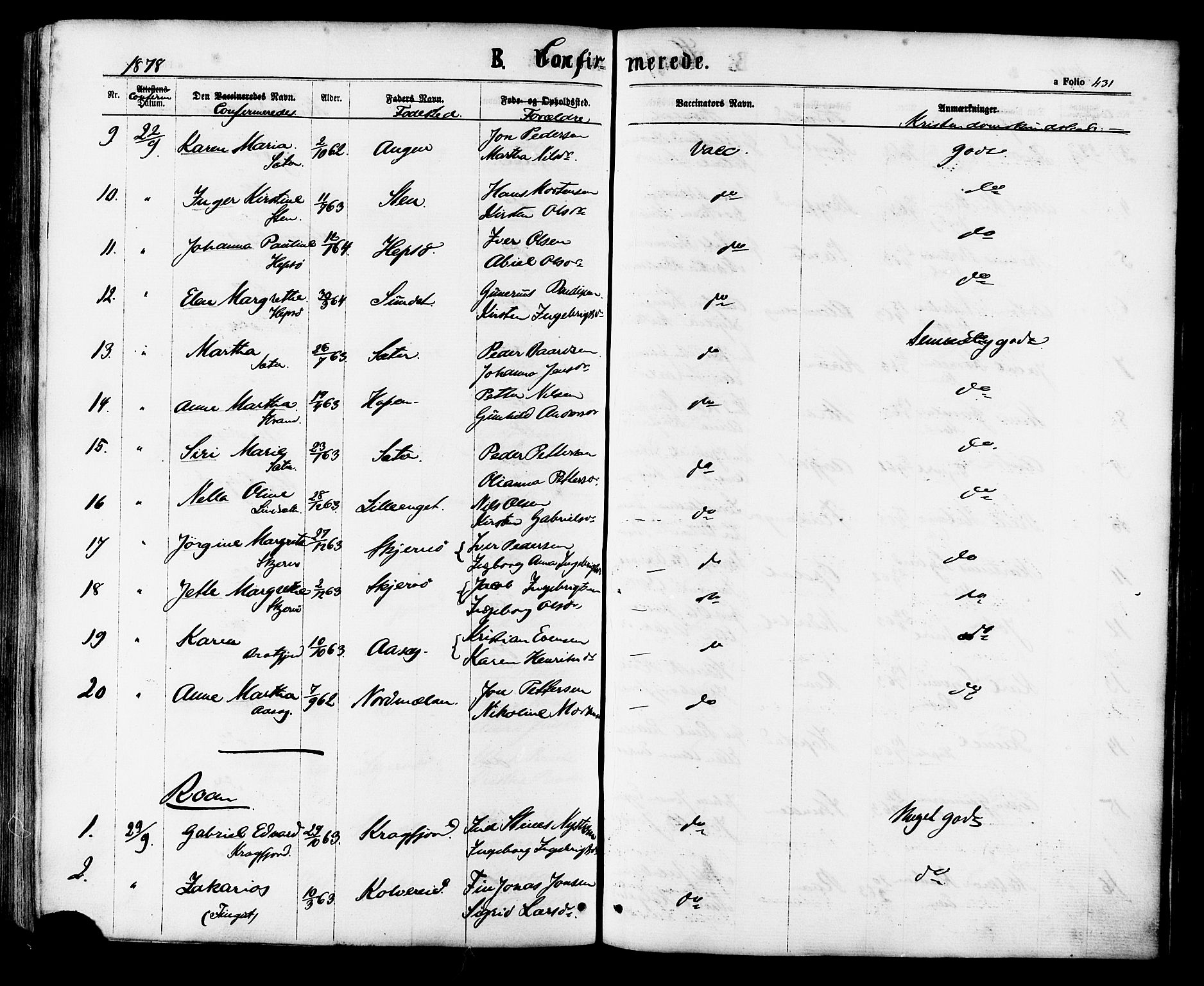 Ministerialprotokoller, klokkerbøker og fødselsregistre - Sør-Trøndelag, SAT/A-1456/657/L0706: Ministerialbok nr. 657A07, 1867-1878, s. 431