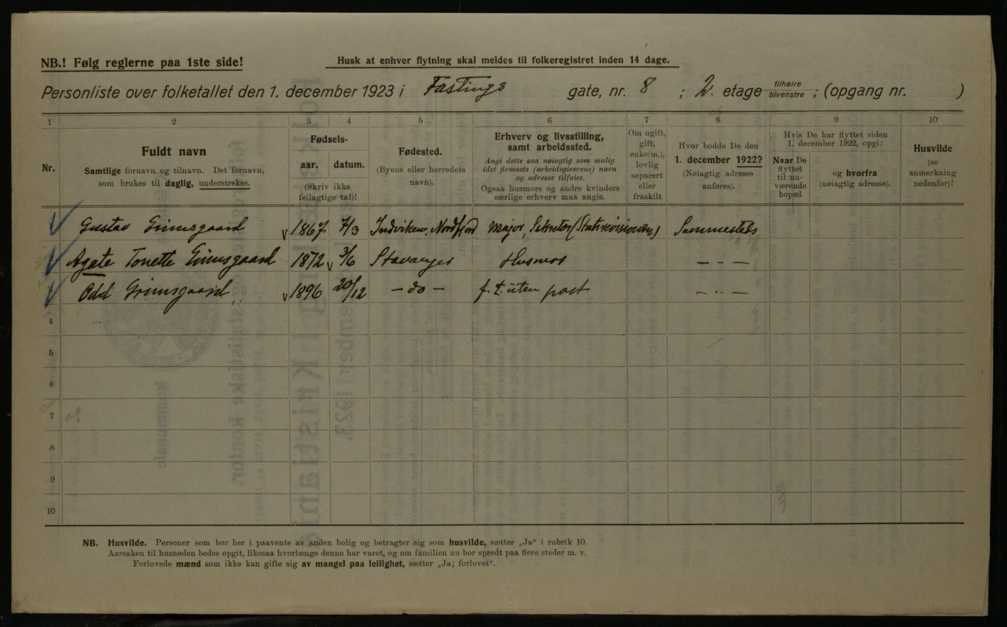 OBA, Kommunal folketelling 1.12.1923 for Kristiania, 1923, s. 26561