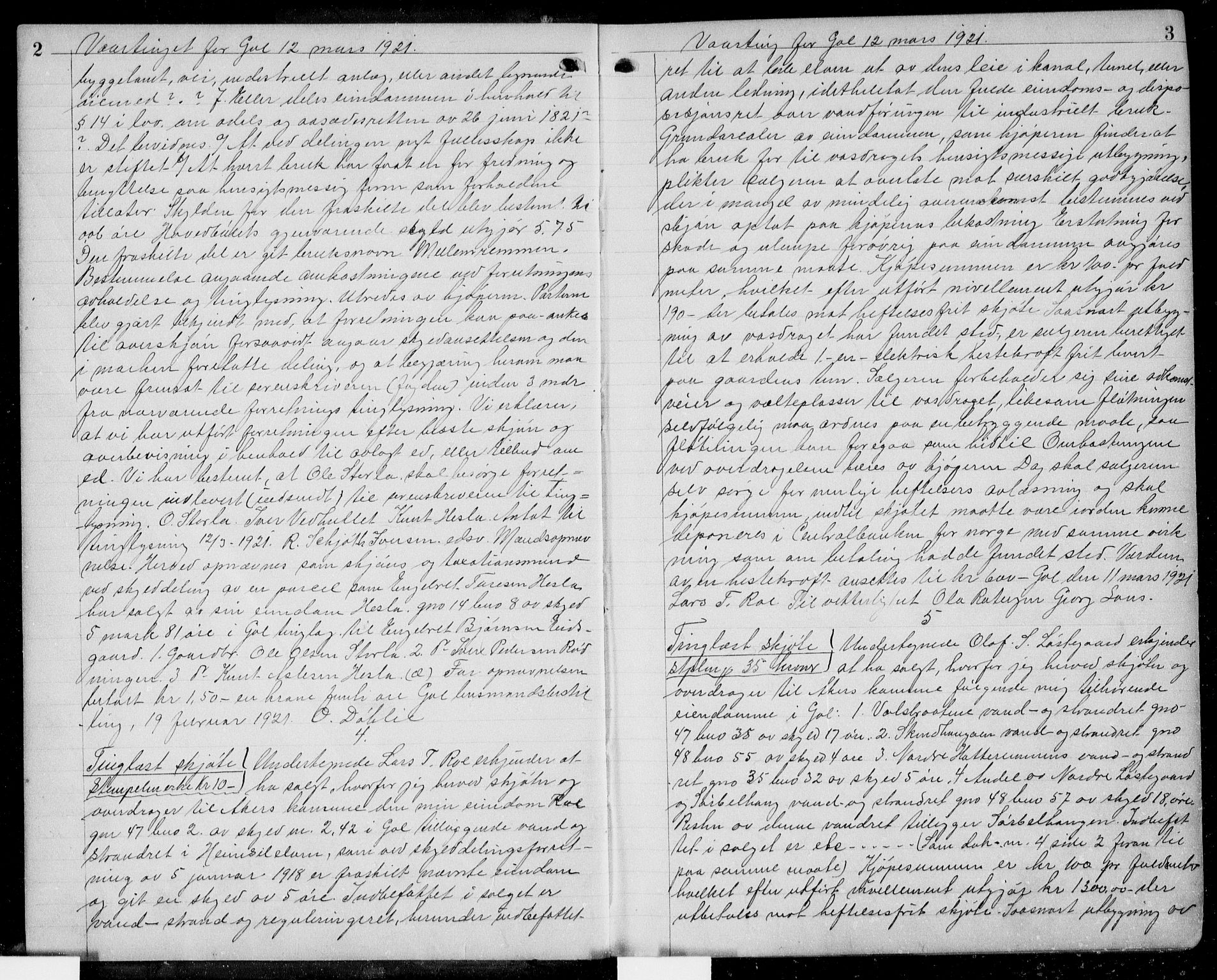 Hallingdal sorenskriveri, AV/SAKO-A-121/G/Ga/L0032: Pantebok nr. 32, 1921-1923, s. 2-3