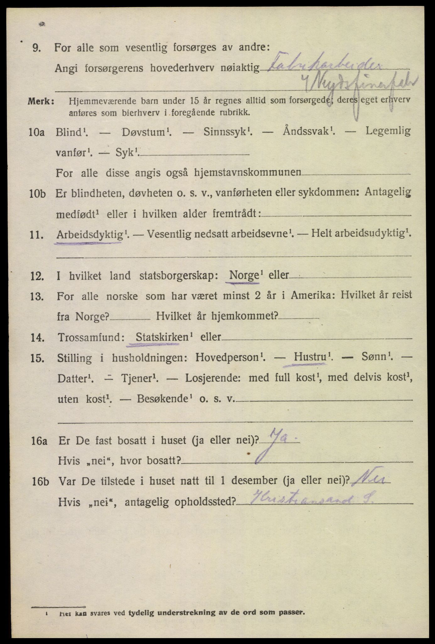 SAK, Folketelling 1920 for 1012 Oddernes herred, 1920, s. 4682