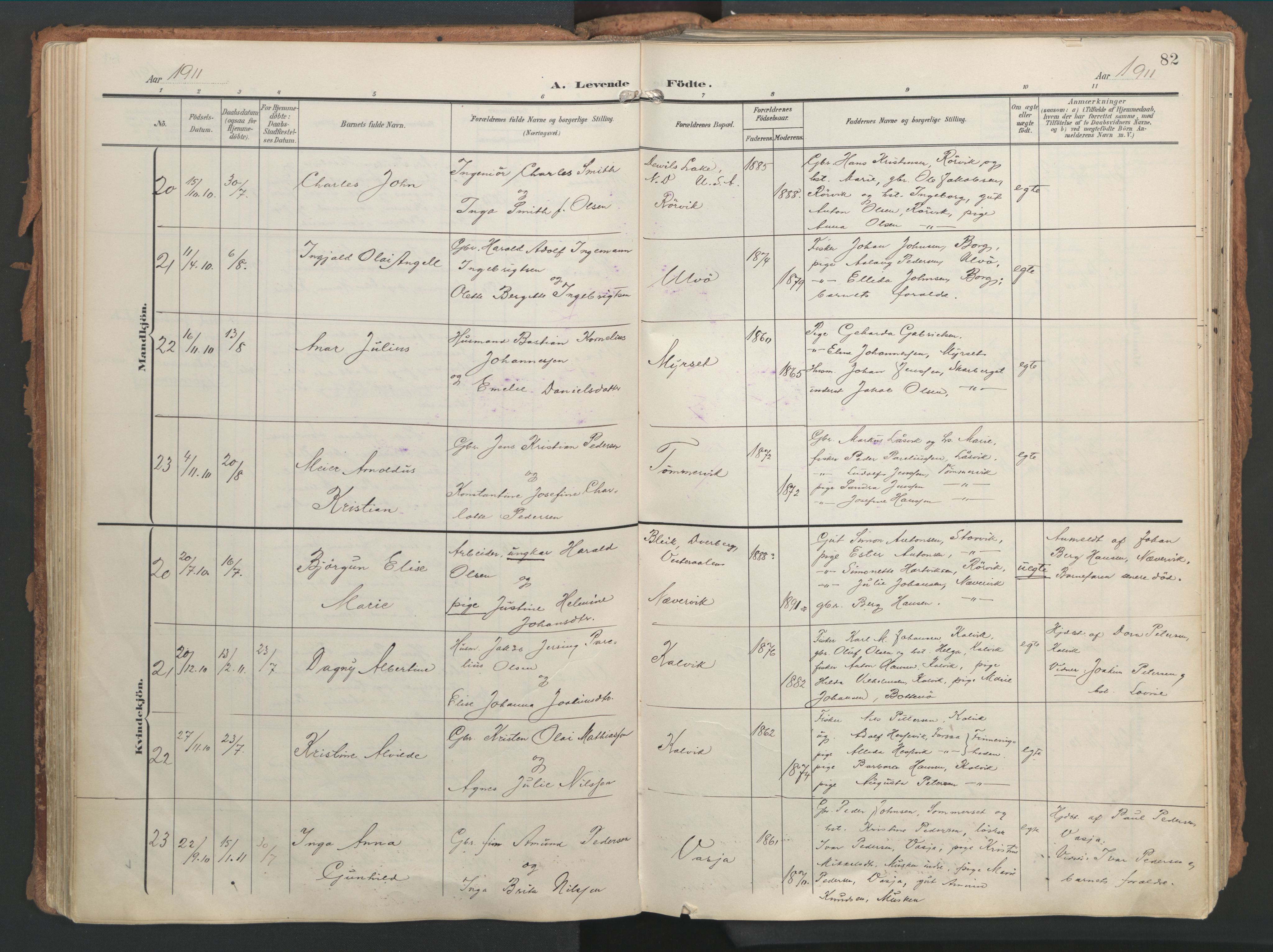Ministerialprotokoller, klokkerbøker og fødselsregistre - Nordland, AV/SAT-A-1459/861/L0871: Ministerialbok nr. 861A06, 1903-1916, s. 82