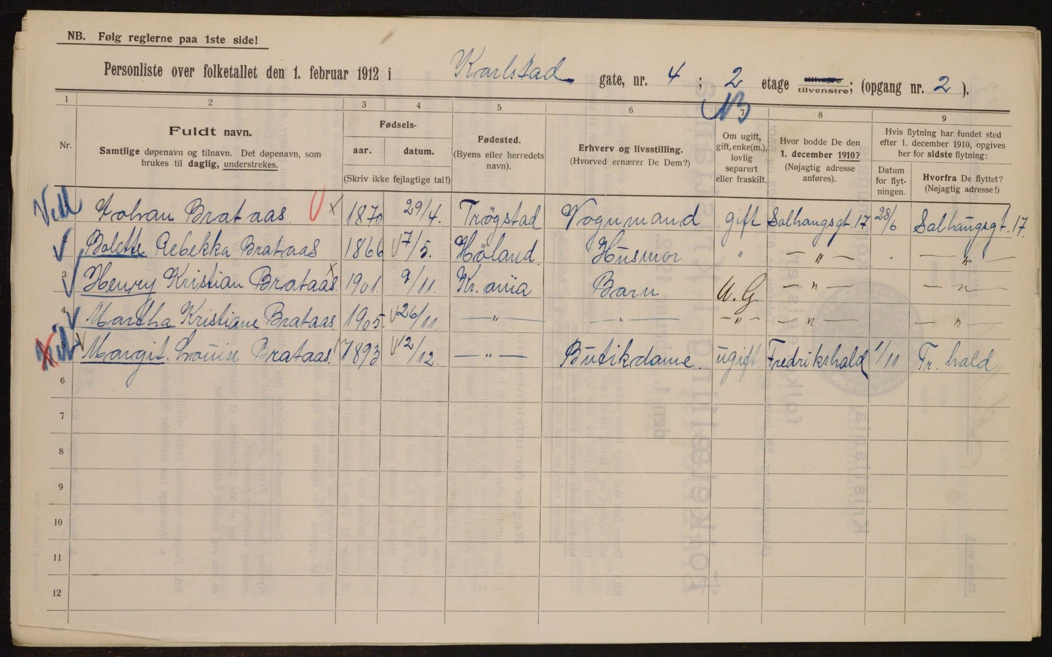 OBA, Kommunal folketelling 1.2.1912 for Kristiania, 1912, s. 49284