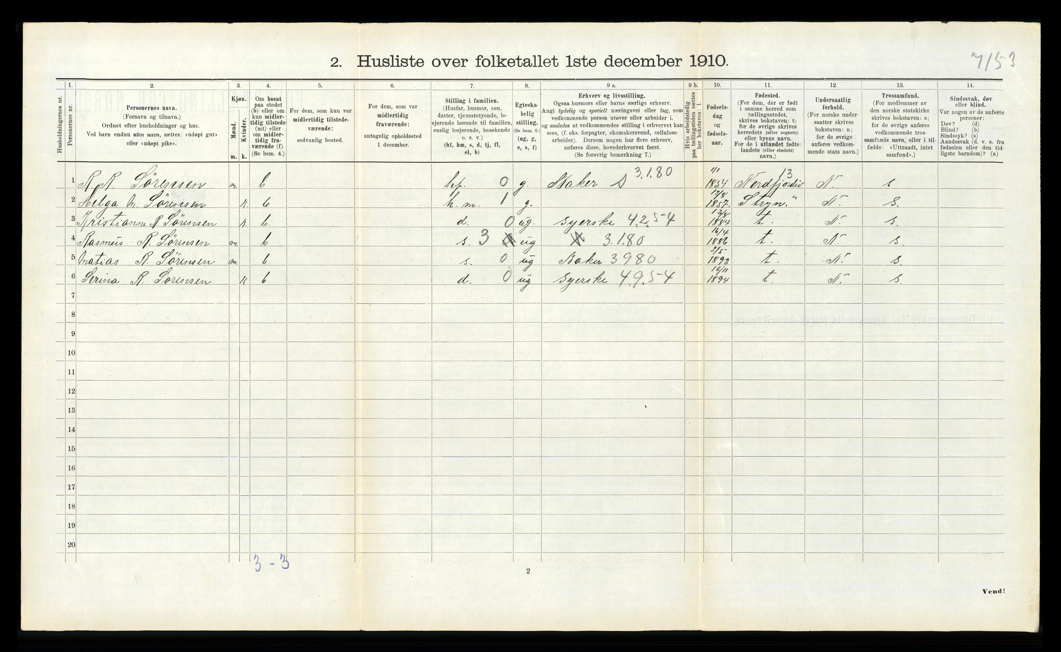 RA, Folketelling 1910 for 1444 Hornindal herred, 1910, s. 427