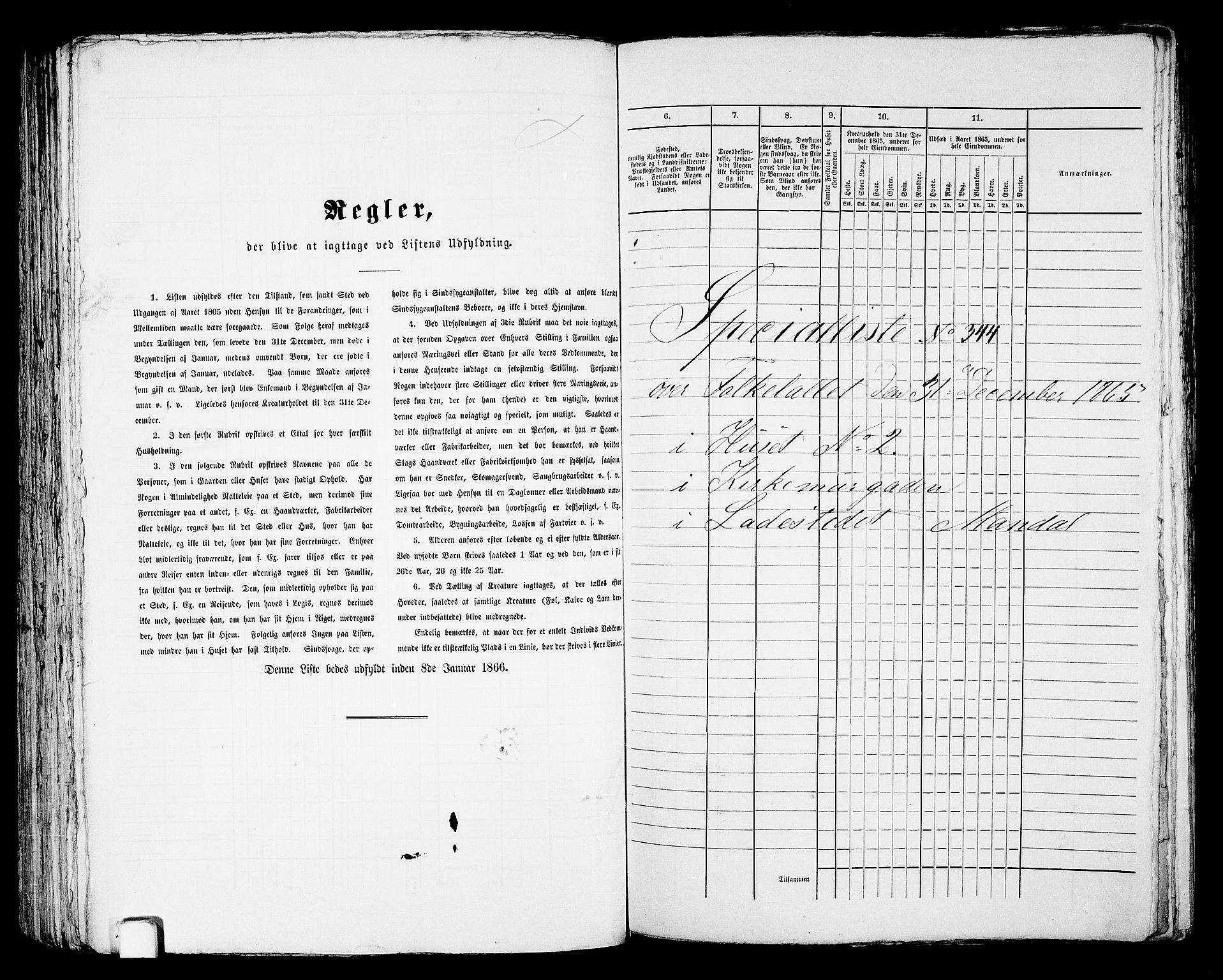 RA, Folketelling 1865 for 1002B Mandal prestegjeld, Mandal ladested, 1865, s. 695