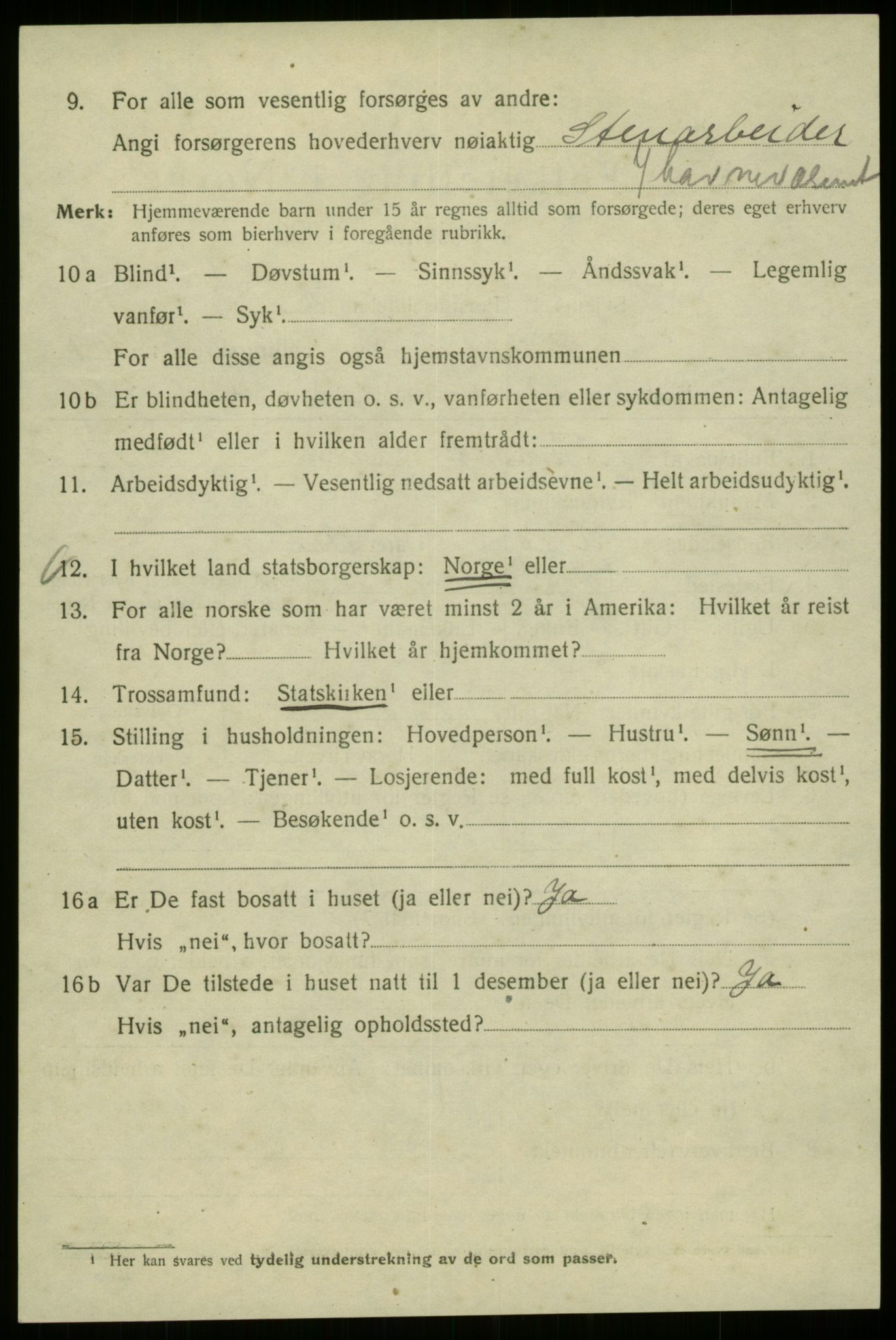SAB, Folketelling 1920 for 1301 Bergen kjøpstad, 1920, s. 188842