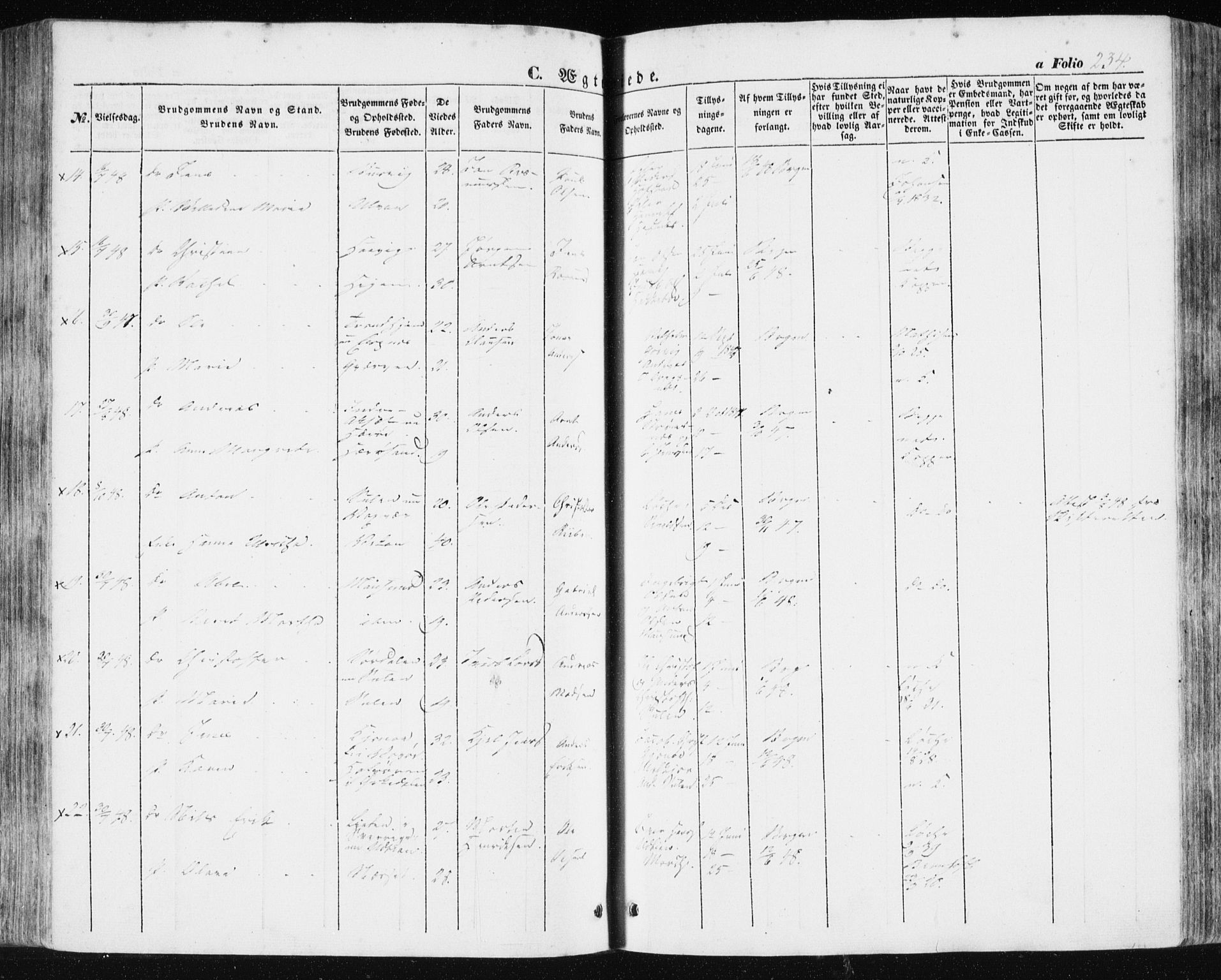 Ministerialprotokoller, klokkerbøker og fødselsregistre - Sør-Trøndelag, SAT/A-1456/634/L0529: Ministerialbok nr. 634A05, 1843-1851, s. 234