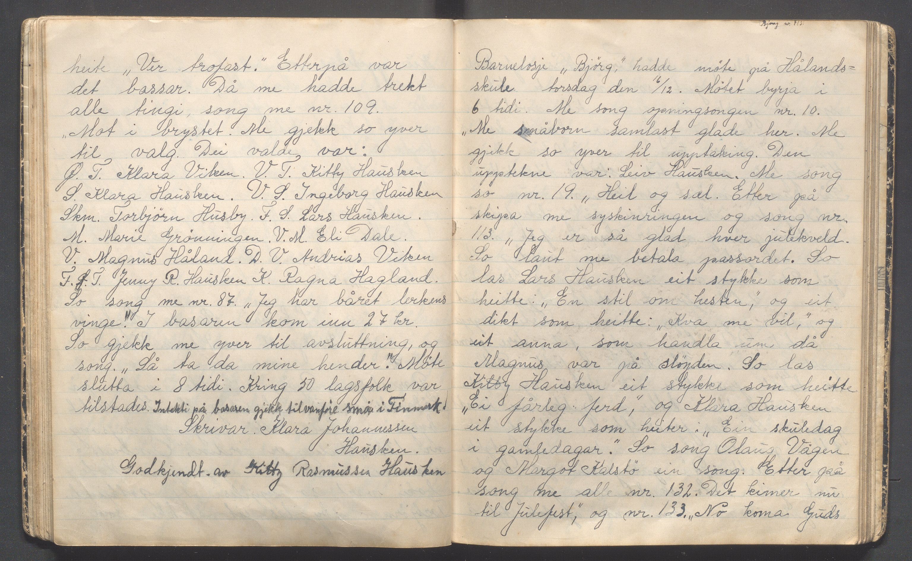 Karmøy kommune - PA 5, IOGT barnelosje «Bjørg» nr. 413 (Torvastad), IKAR/A-12/A/L0001: Møtebok for barnelosje "Bjørg" nr. 713, 1935-1946, s. 17