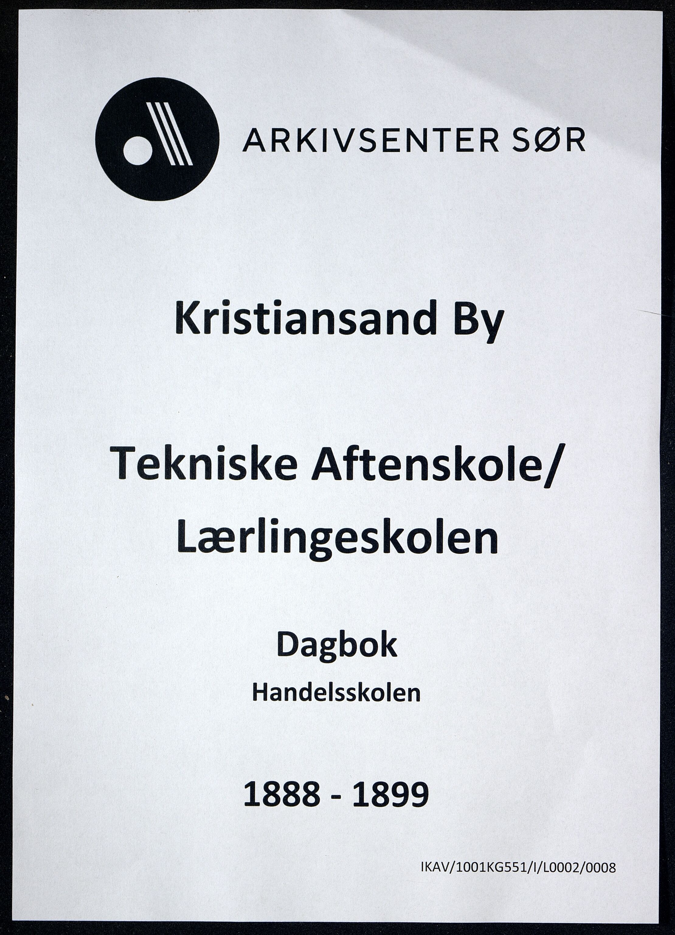 Kristiansand By - Kristiansand Tekniske Aftenskole/Lærlingeskolen, IKAV/1001KG551/I/L0002/0008: Dagbøker / Dagbok, handelsskolen, 1888-1899