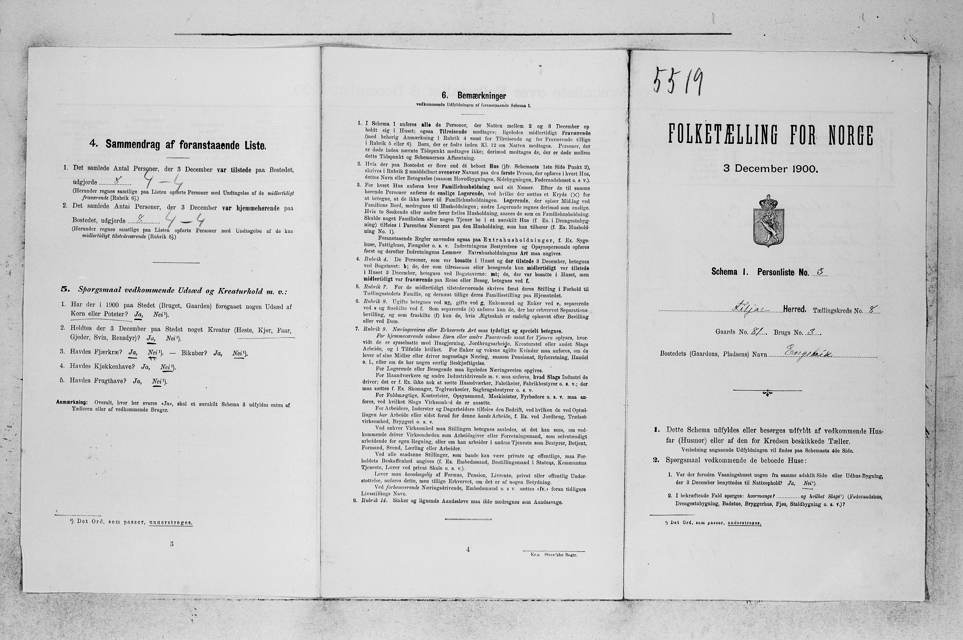 SAB, Folketelling 1900 for 1222 Fitjar herred, 1900, s. 809