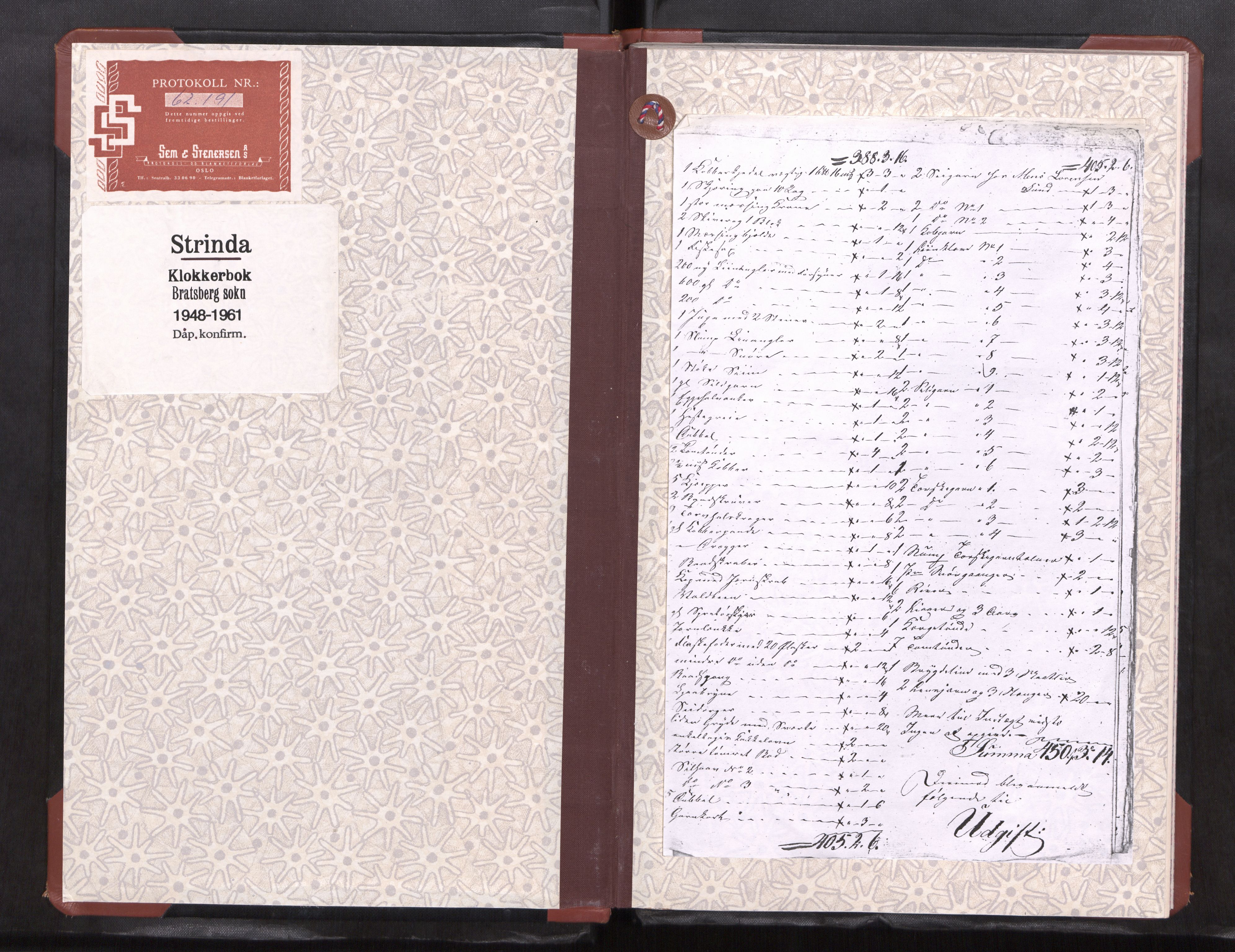 Ministerialprotokoller, klokkerbøker og fødselsregistre - Sør-Trøndelag, AV/SAT-A-1456/608/L0344: Klokkerbok nr. 608---, 1948-1961